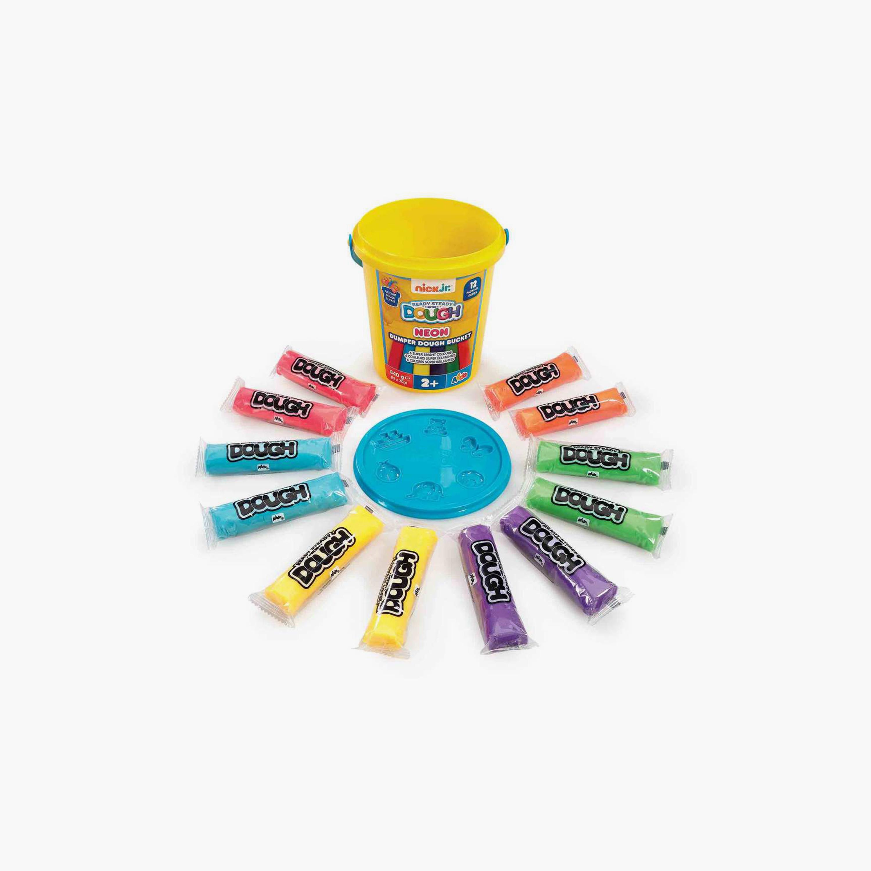 دلو صلصال النيون الضخم - 840 جرام من أدو نيك جونيور-toys-educational-doughtoys-image-1