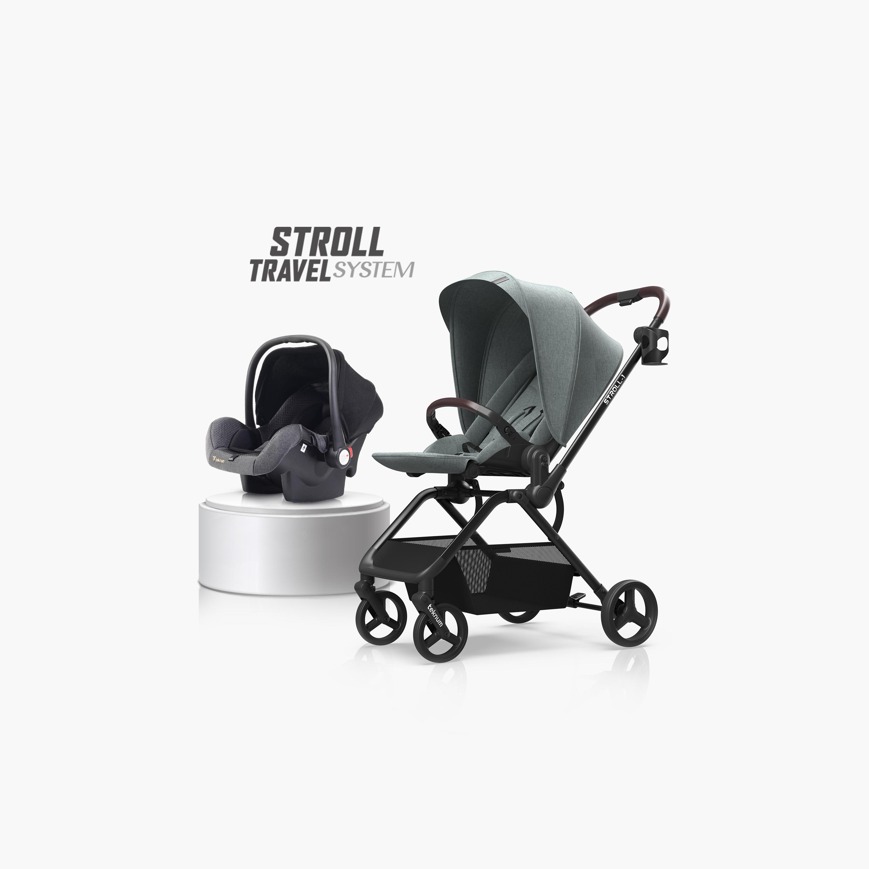 Teknum Reversible Travel Stroller with Car Seat - Olive Green-baby-gear-strollersandprams-travelsystems-image-11