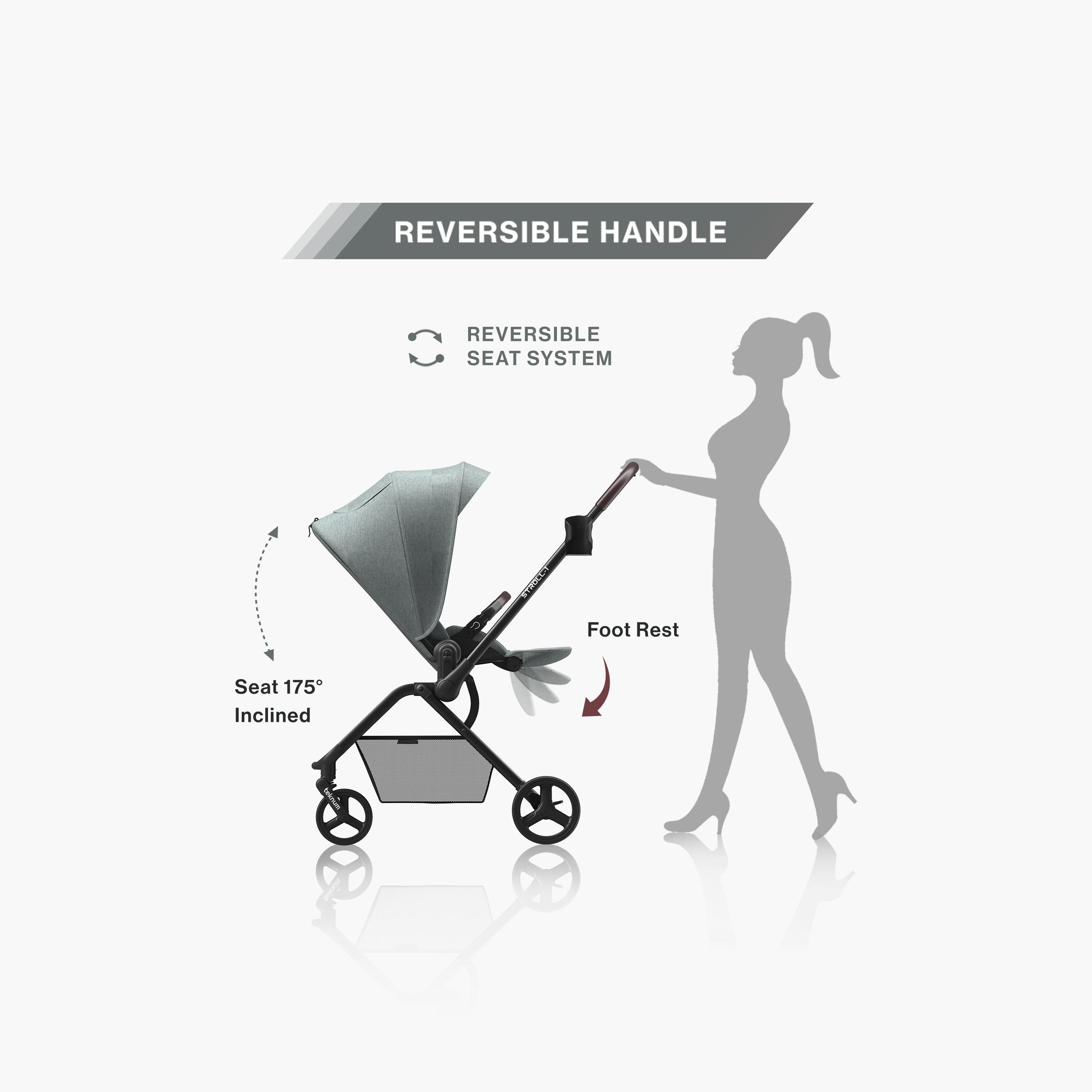 Teknum Reversible Travel Stroller with Car Seat - Olive Green-baby-gear-strollersandprams-travelsystems-image-5