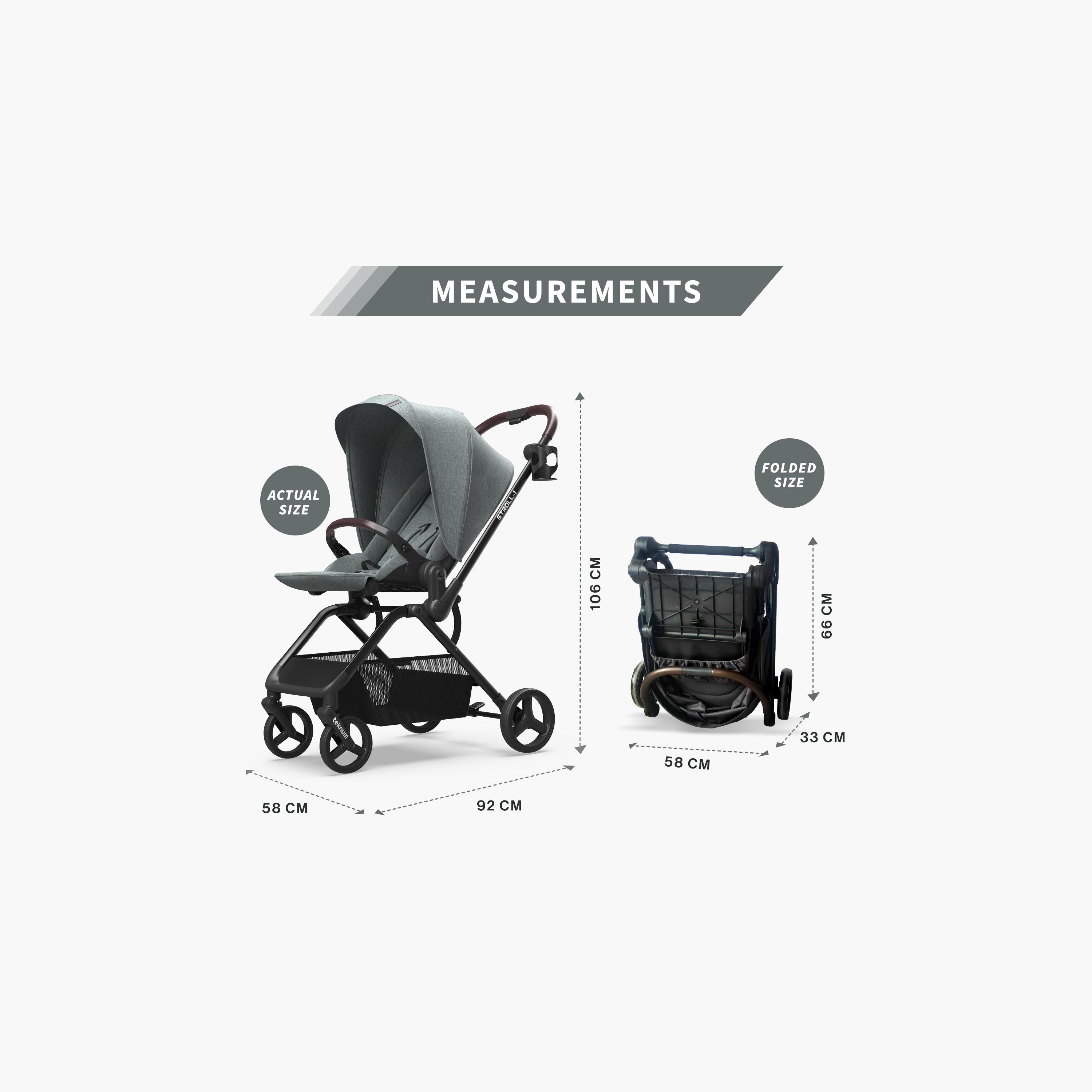 Teknum Reversible Travel Stroller with Car Seat - Olive Green-baby-gear-strollersandprams-travelsystems-image-8