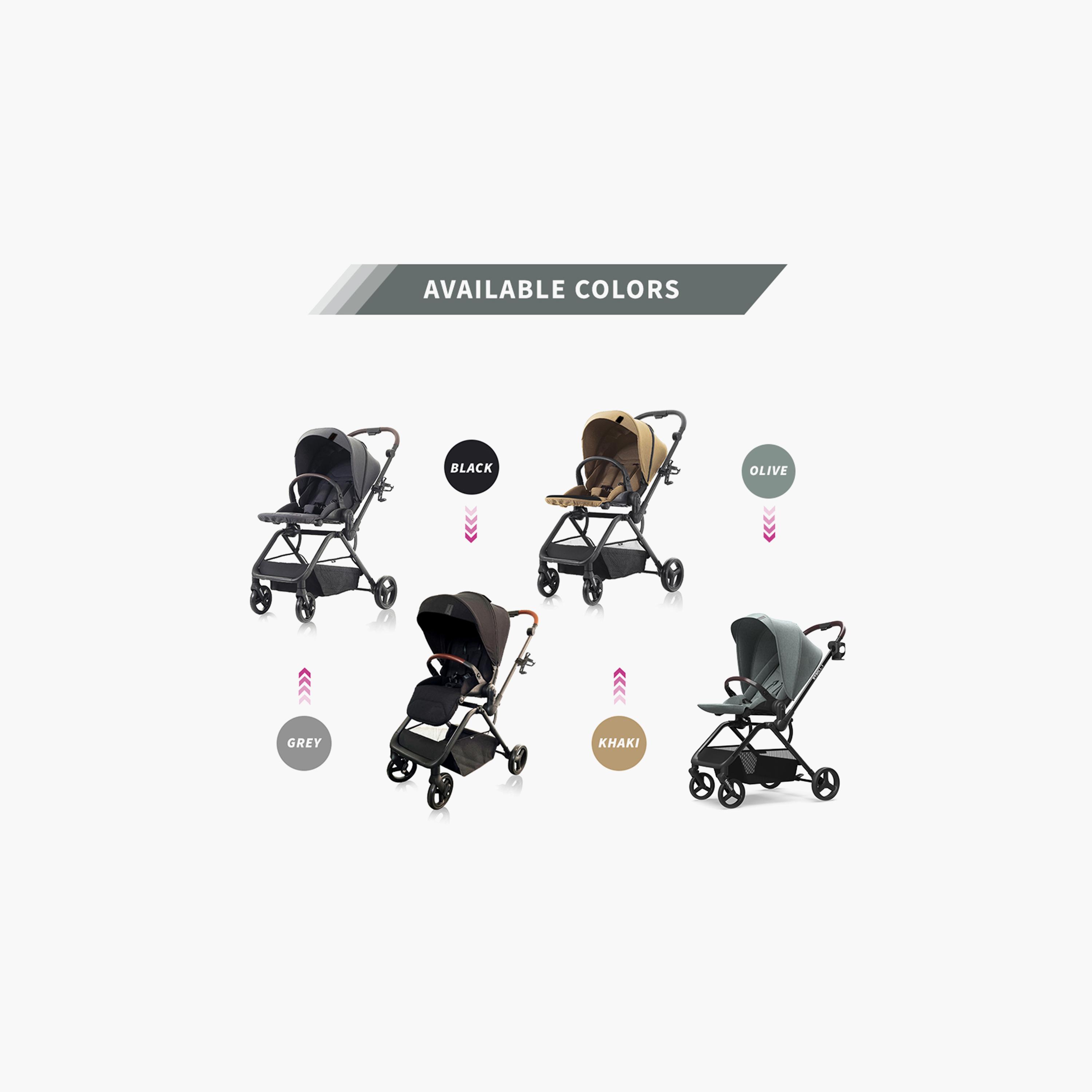 Teknum Reversible Travel Stroller with Car Seat - Olive Green-baby-gear-strollersandprams-travelsystems-image-9