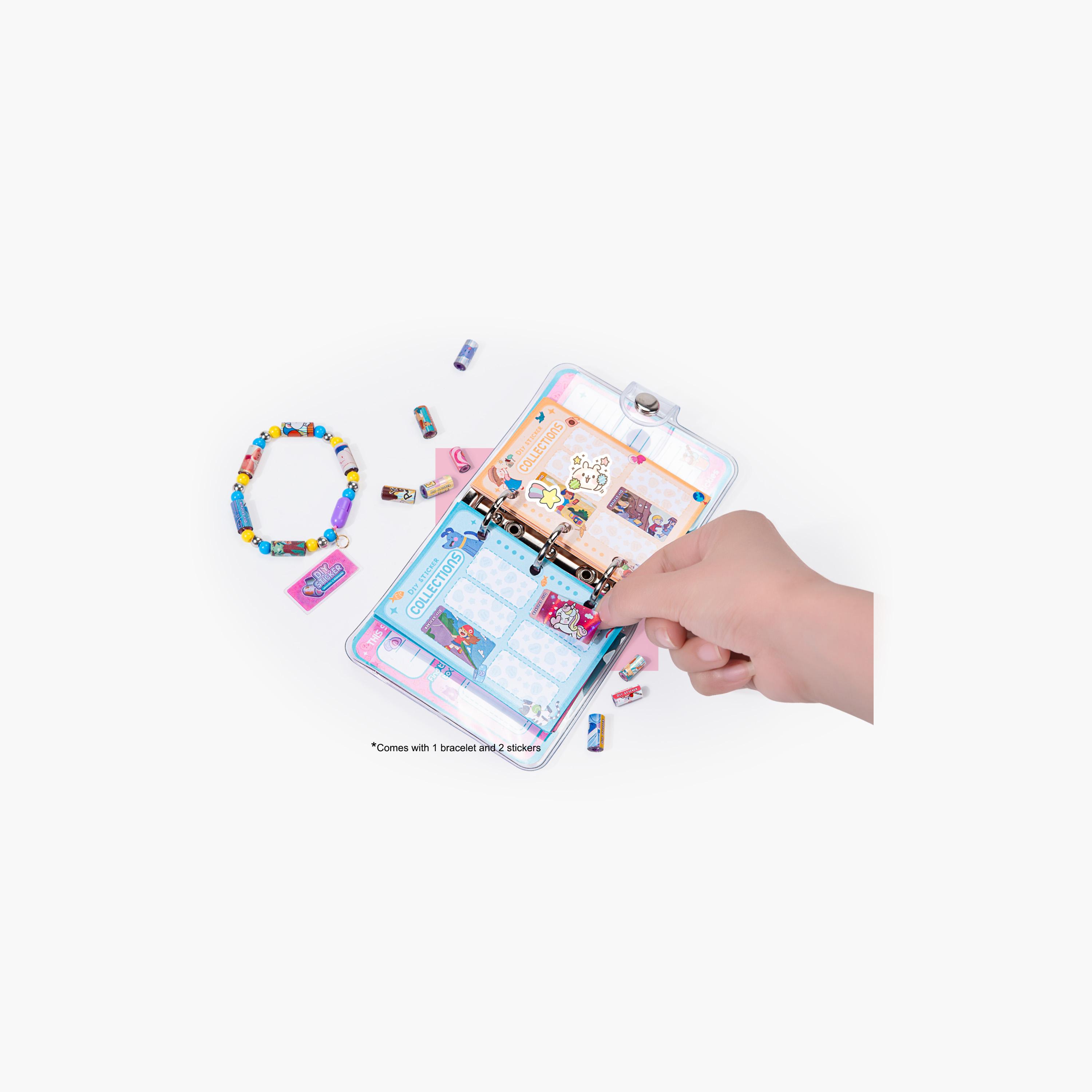 Eazy Kids DIY Wearable & Shareable Bracelet with 2 Holographic Stickers – Multicolour-school-artsandcrafts-image-2