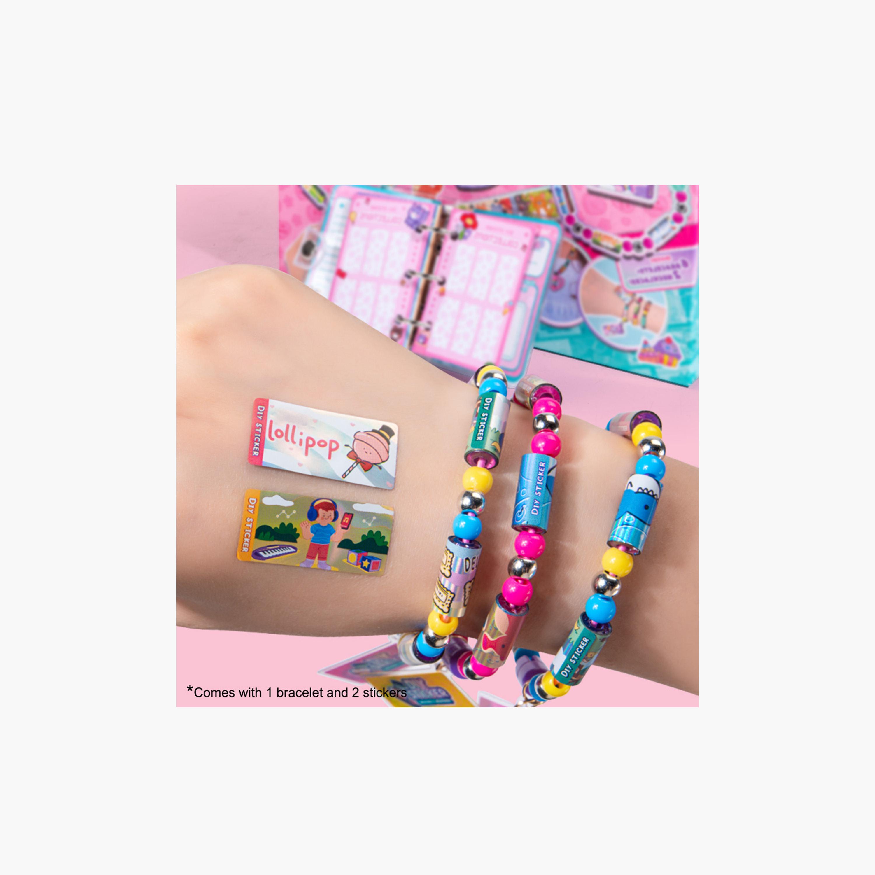 Eazy Kids DIY Wearable & Shareable Bracelet with 2 Holographic Stickers – Multicolour-school-artsandcrafts-image-3
