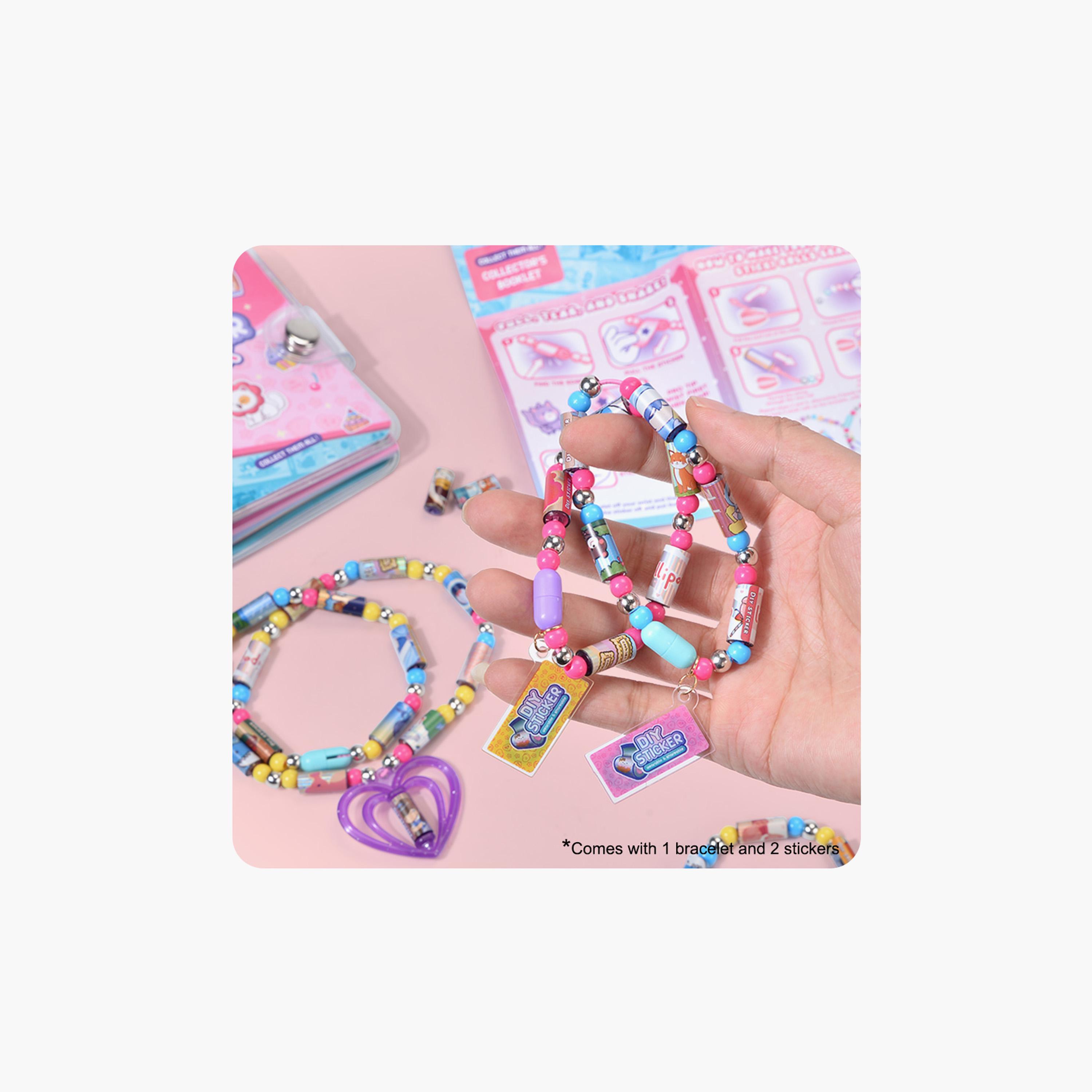 Eazy Kids DIY Wearable & Shareable Bracelet with 2 Holographic Stickers – Multicolour-school-artsandcrafts-image-5