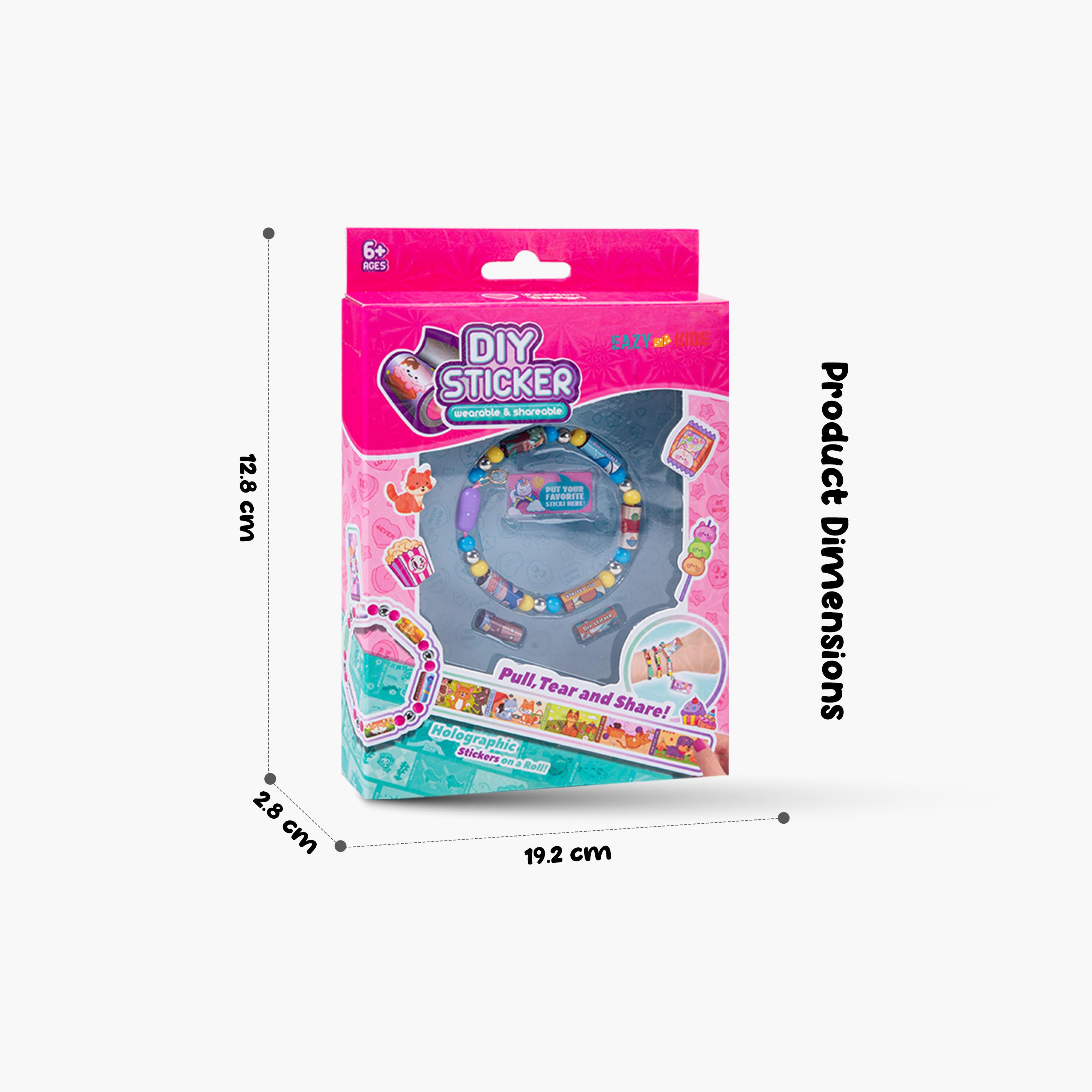 Eazy Kids DIY Wearable & Shareable Bracelet with 2 Holographic Stickers – Multicolour-school-artsandcrafts-image-6