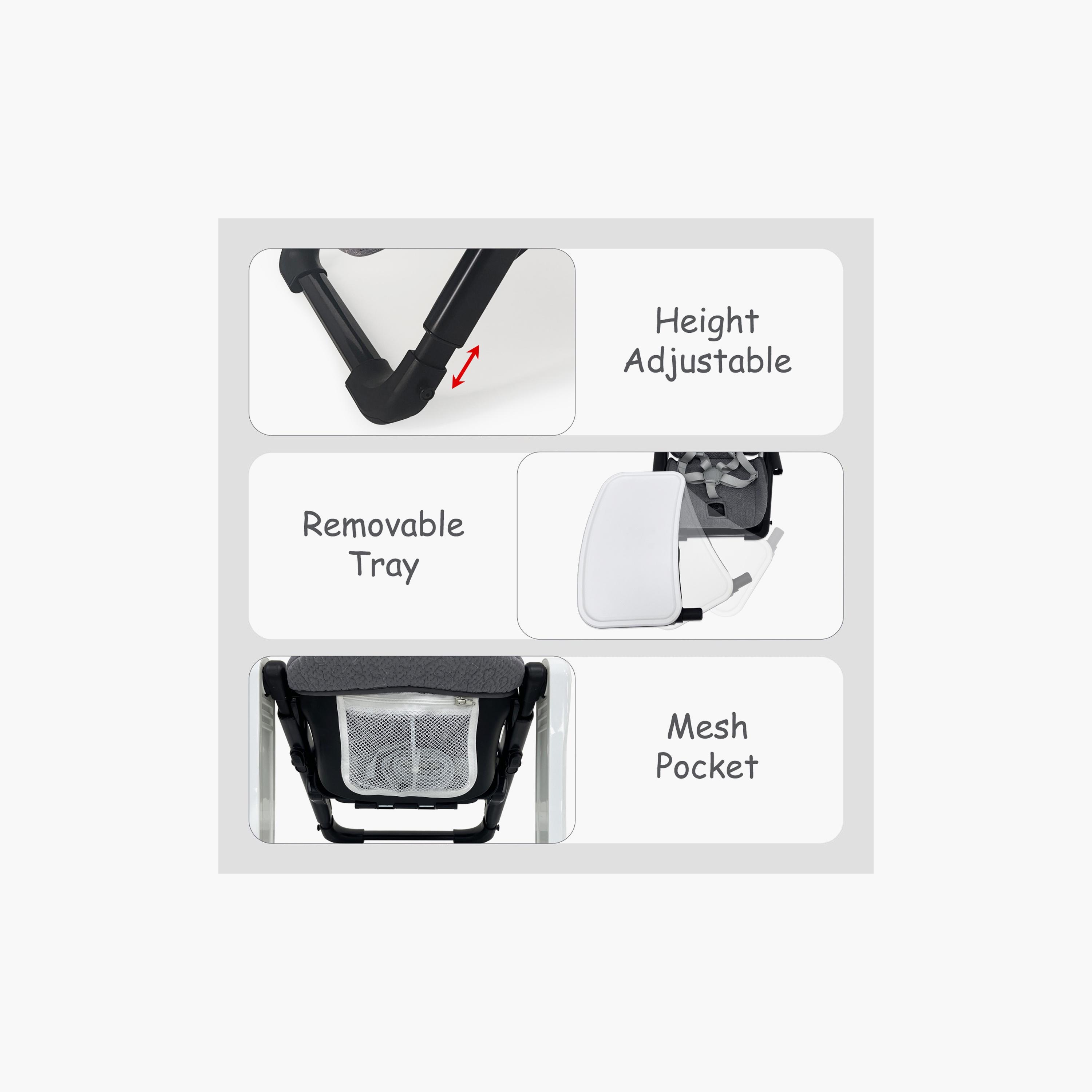 Teknum 3-in-1 Foldable Dining Booster Chair - Grey-baby-feeding-highchairsandboosters-image-5