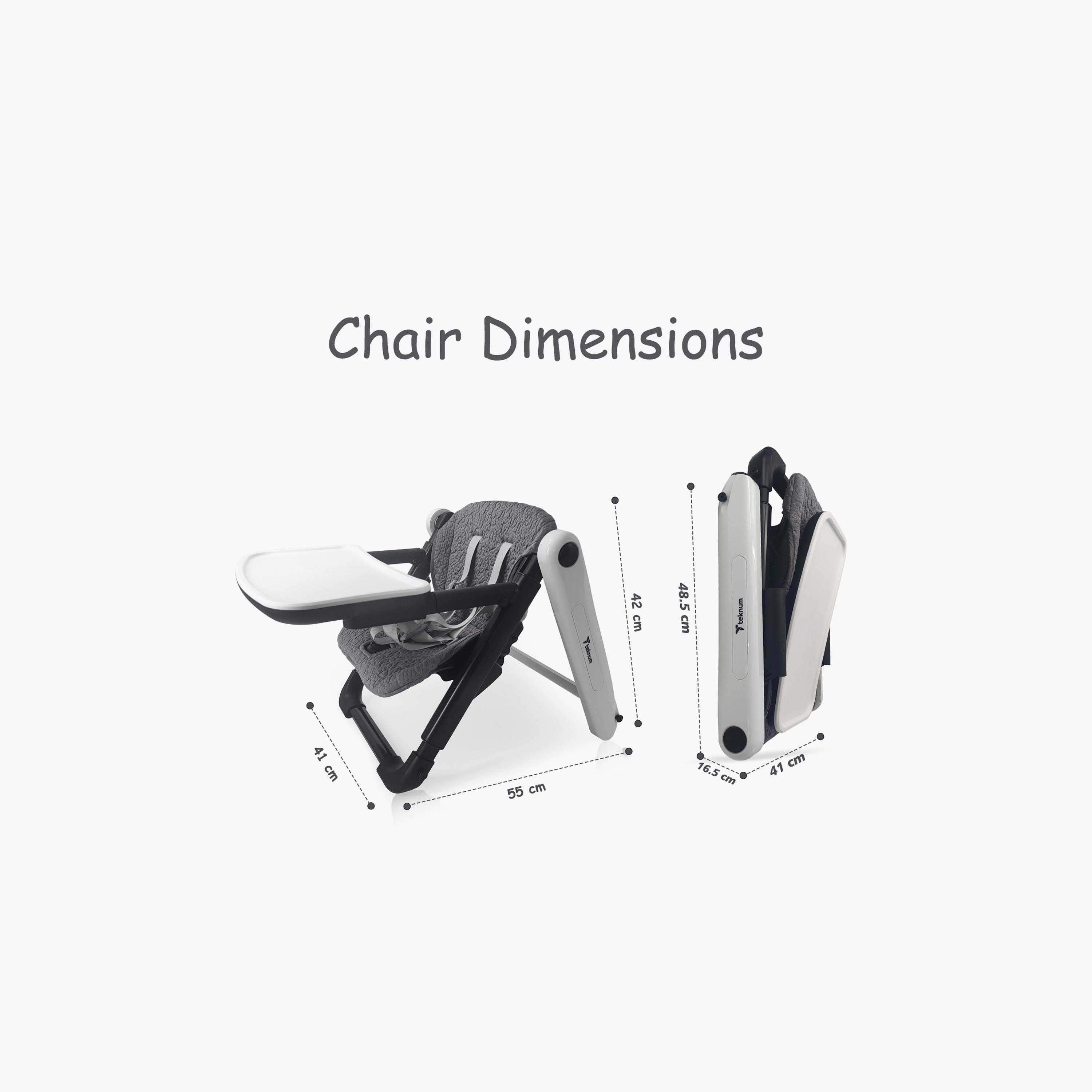 Teknum 3-in-1 Foldable Dining Booster Chair - Grey-baby-feeding-highchairsandboosters-image-7