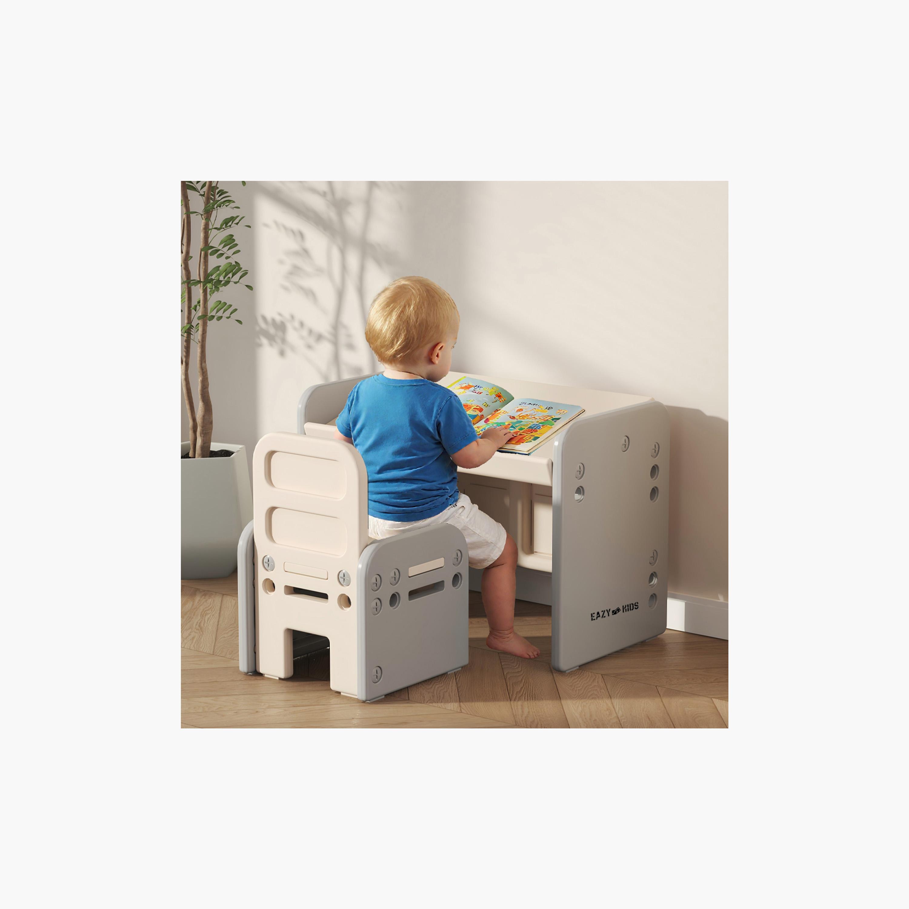 طقم طاولة وكرسي بزاوية قابلة للتعديل من إيزي كيدز - رمادي-baby-nursery-furniture-chairsandtables-image-7