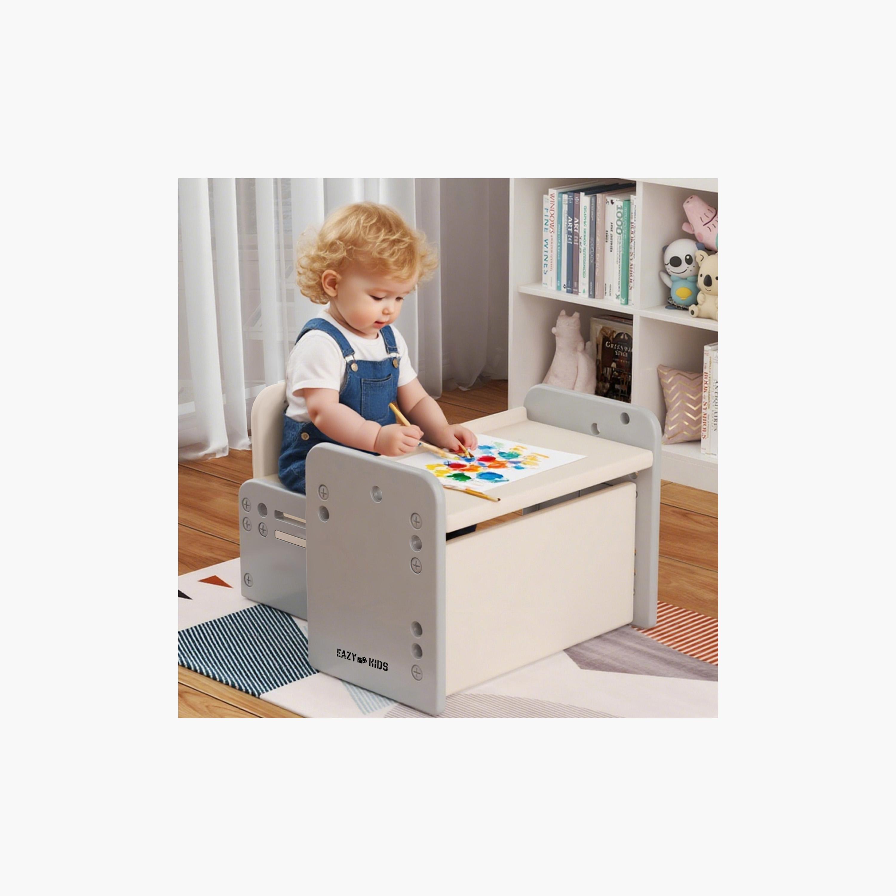 طقم طاولة وكرسي بزاوية قابلة للتعديل من إيزي كيدز - رمادي-baby-nursery-furniture-chairsandtables-image-5