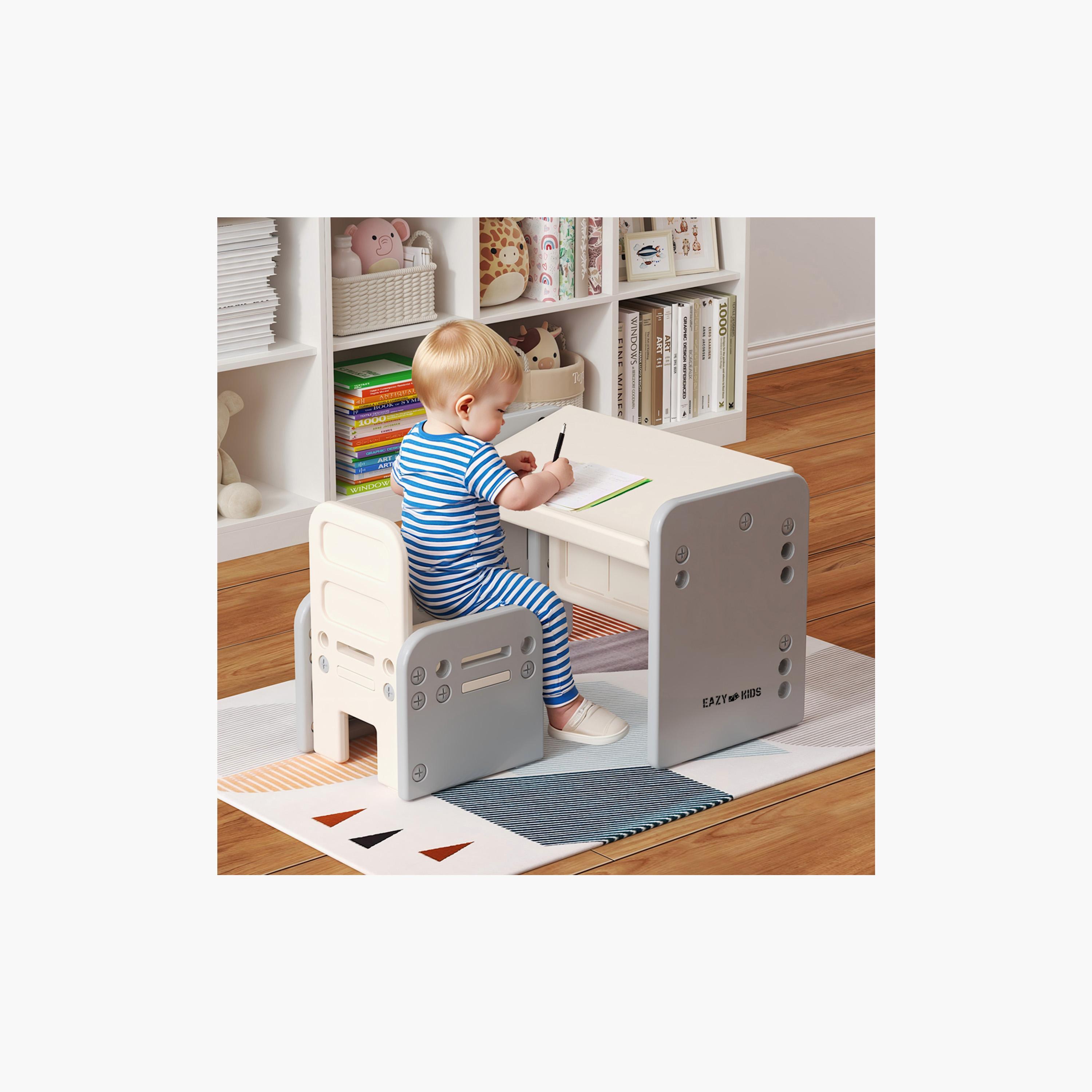 طقم طاولة وكرسي بزاوية قابلة للتعديل من إيزي كيدز - رمادي-baby-nursery-furniture-chairsandtables-image-4