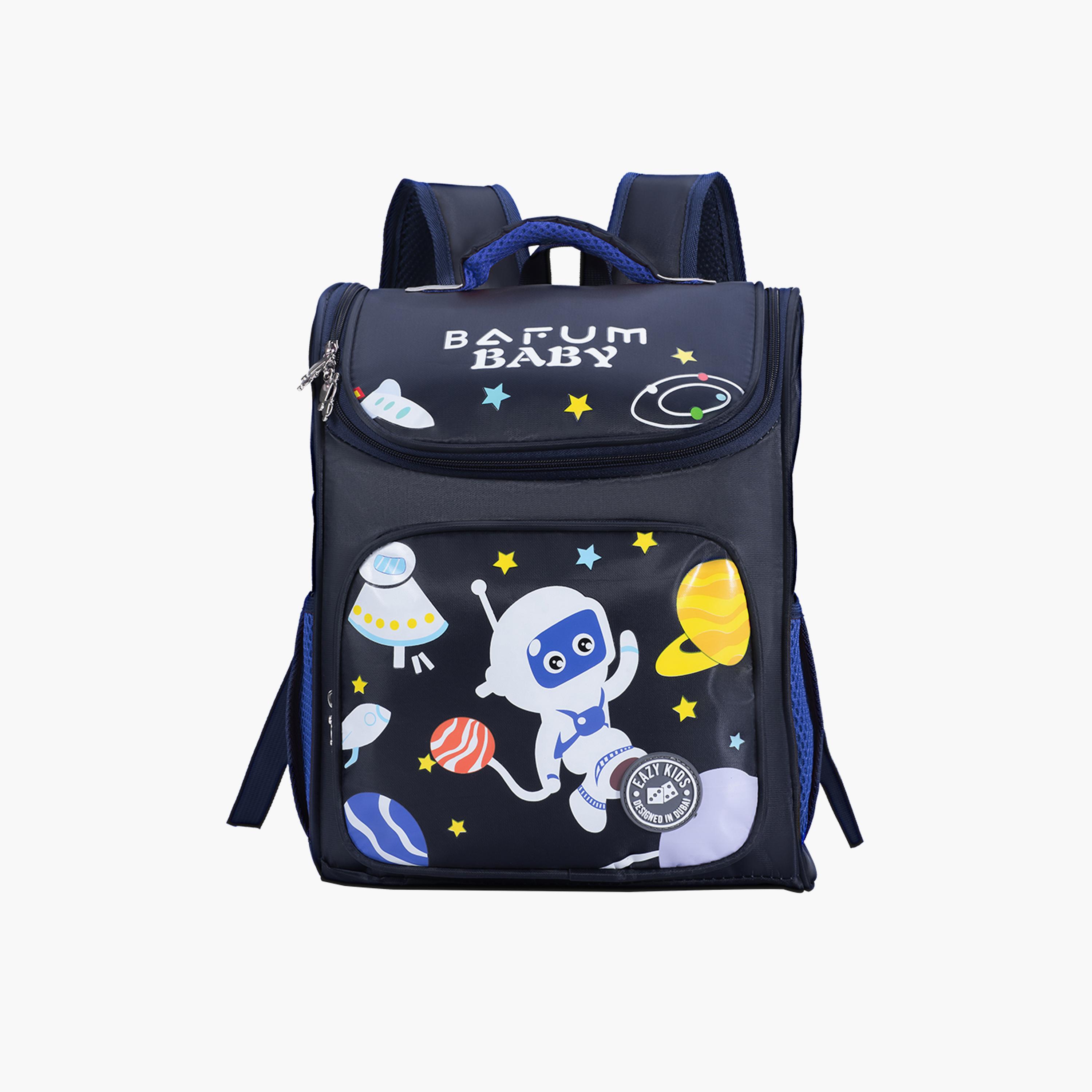 Eazy Kids Astronaut Printed School Bag with Universal Trolley - Blue-school-bagsandbackpacks-trolleybags-image-10