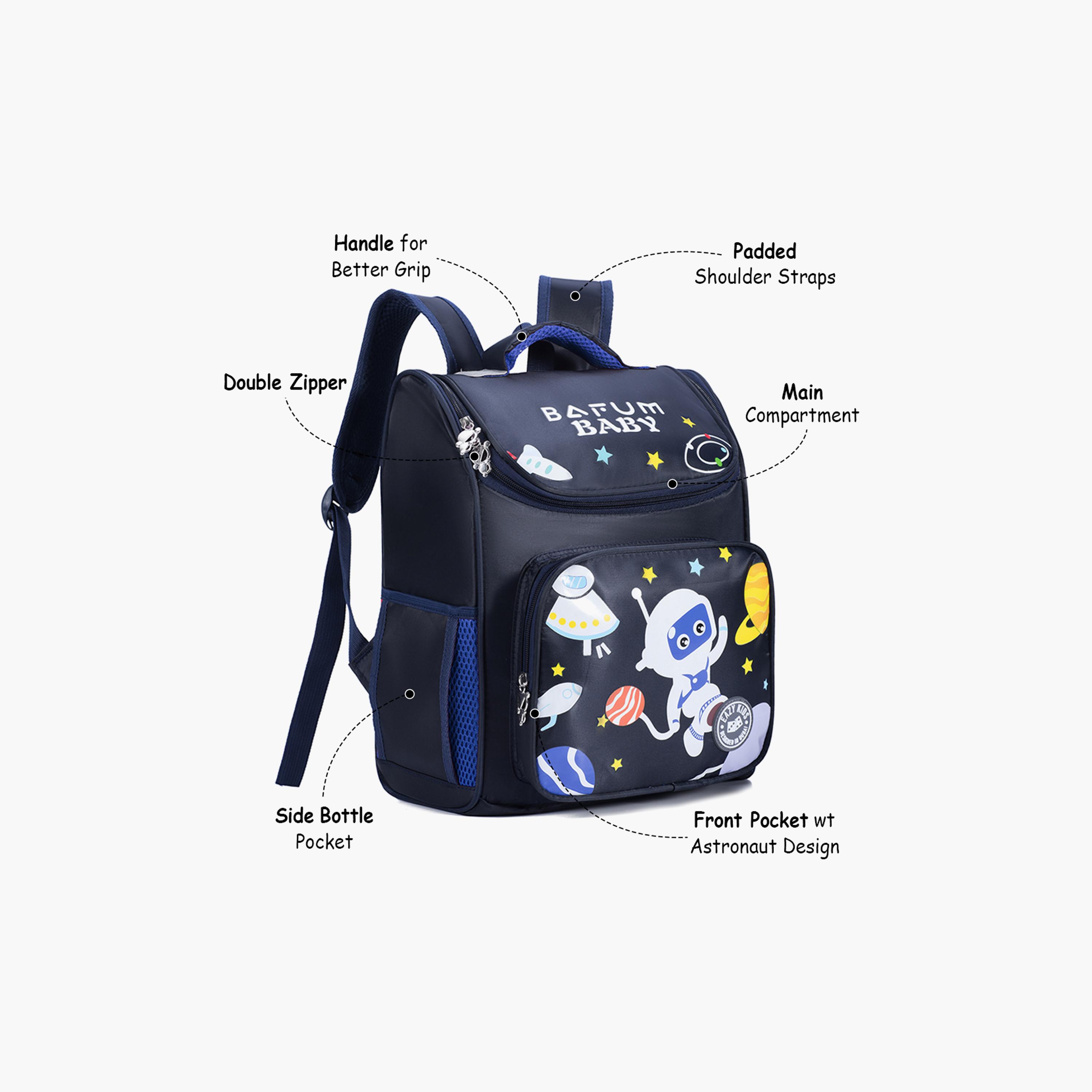 Eazy Kids Astronaut Printed School Bag with Universal Trolley - Blue-school-bagsandbackpacks-trolleybags-image-11