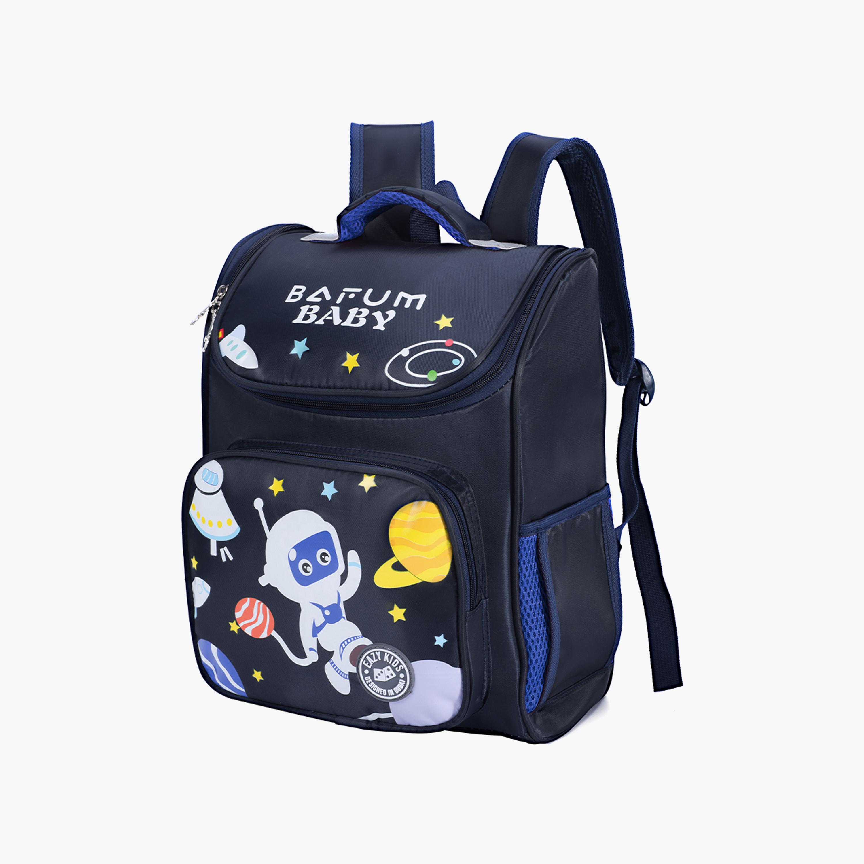 Eazy Kids Astronaut Printed School Bag with Universal Trolley - Blue-school-bagsandbackpacks-trolleybags-image-12