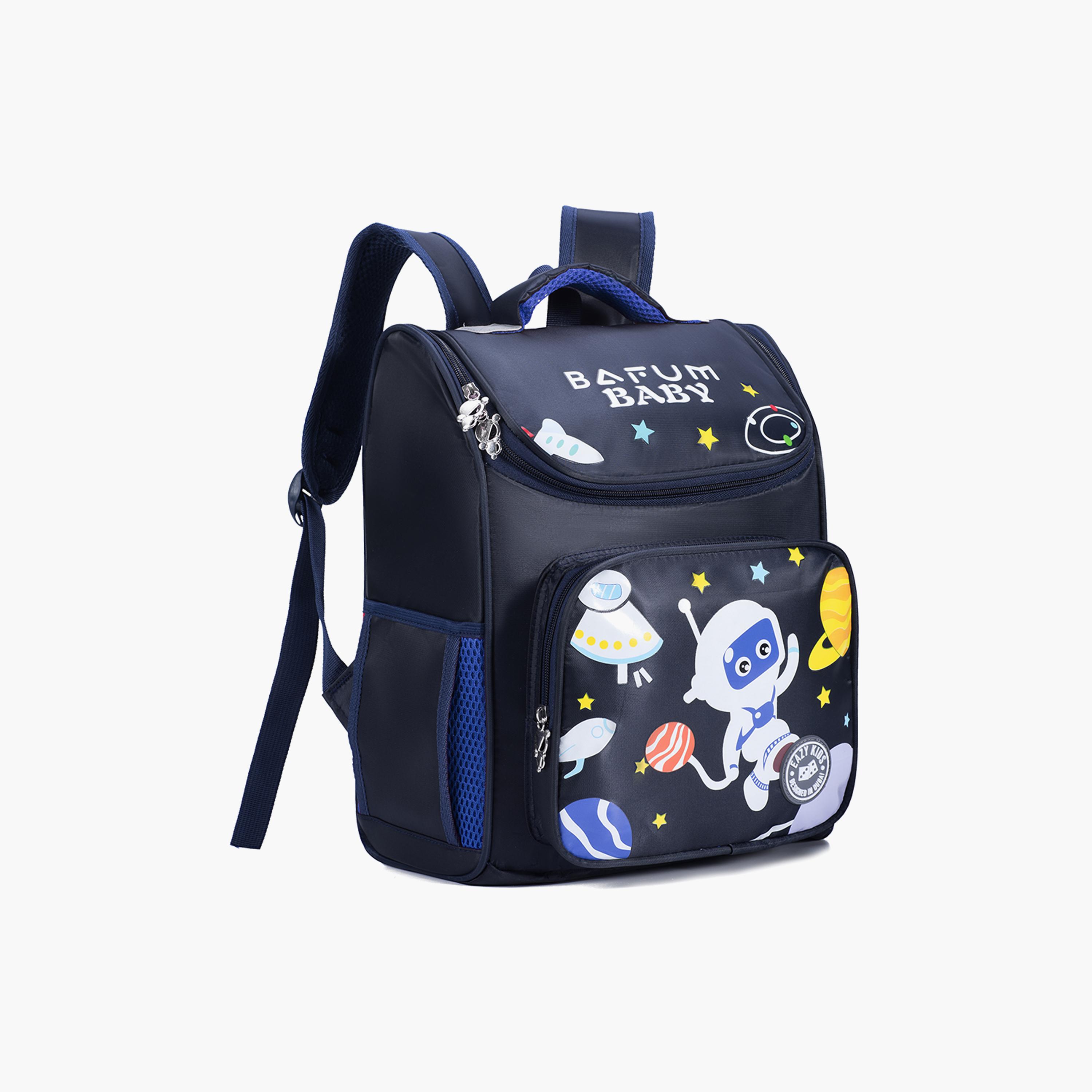 Eazy Kids Astronaut Printed School Bag with Universal Trolley - Blue-school-bagsandbackpacks-trolleybags-image-13