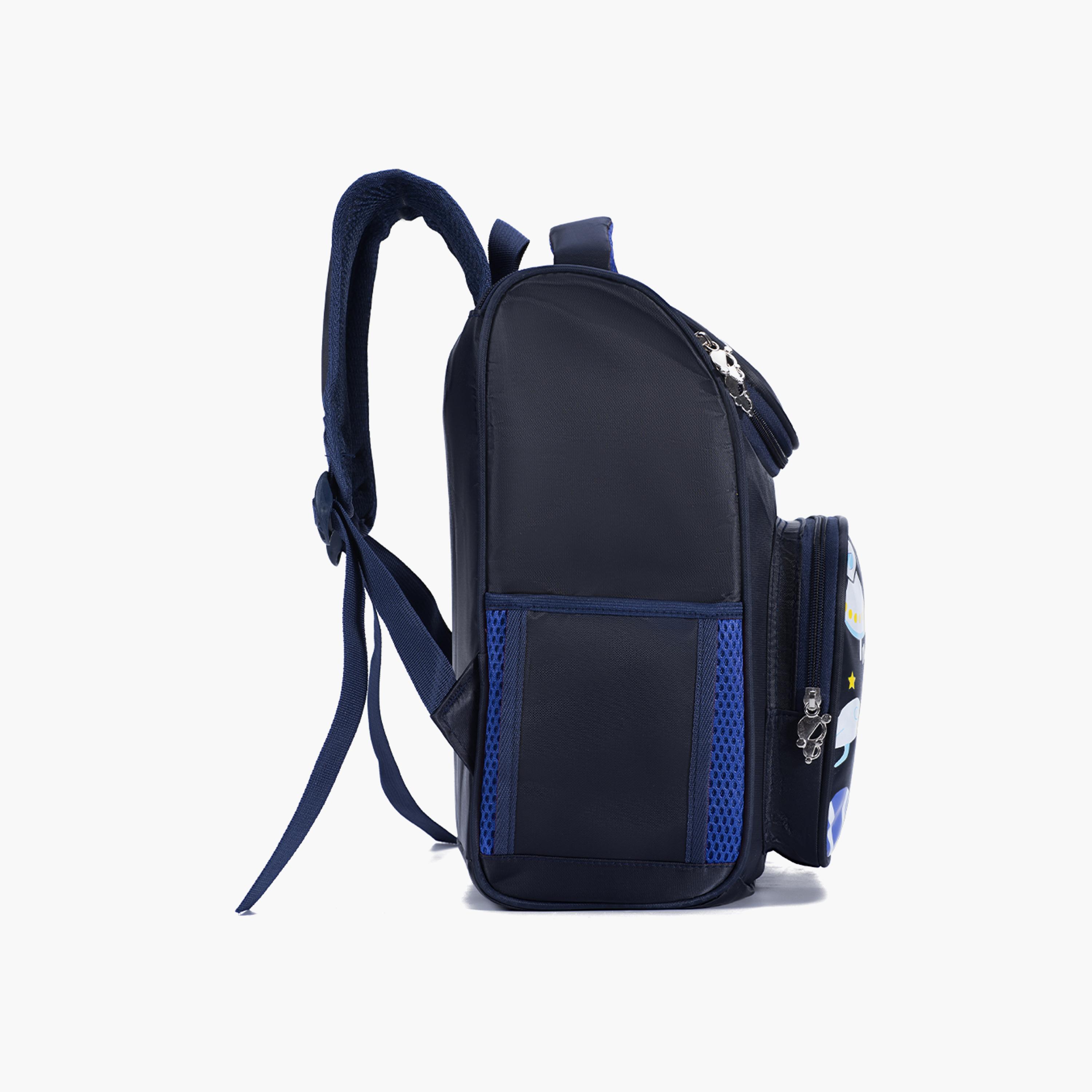 Eazy Kids Astronaut Printed School Bag with Universal Trolley - Blue-school-bagsandbackpacks-trolleybags-image-14