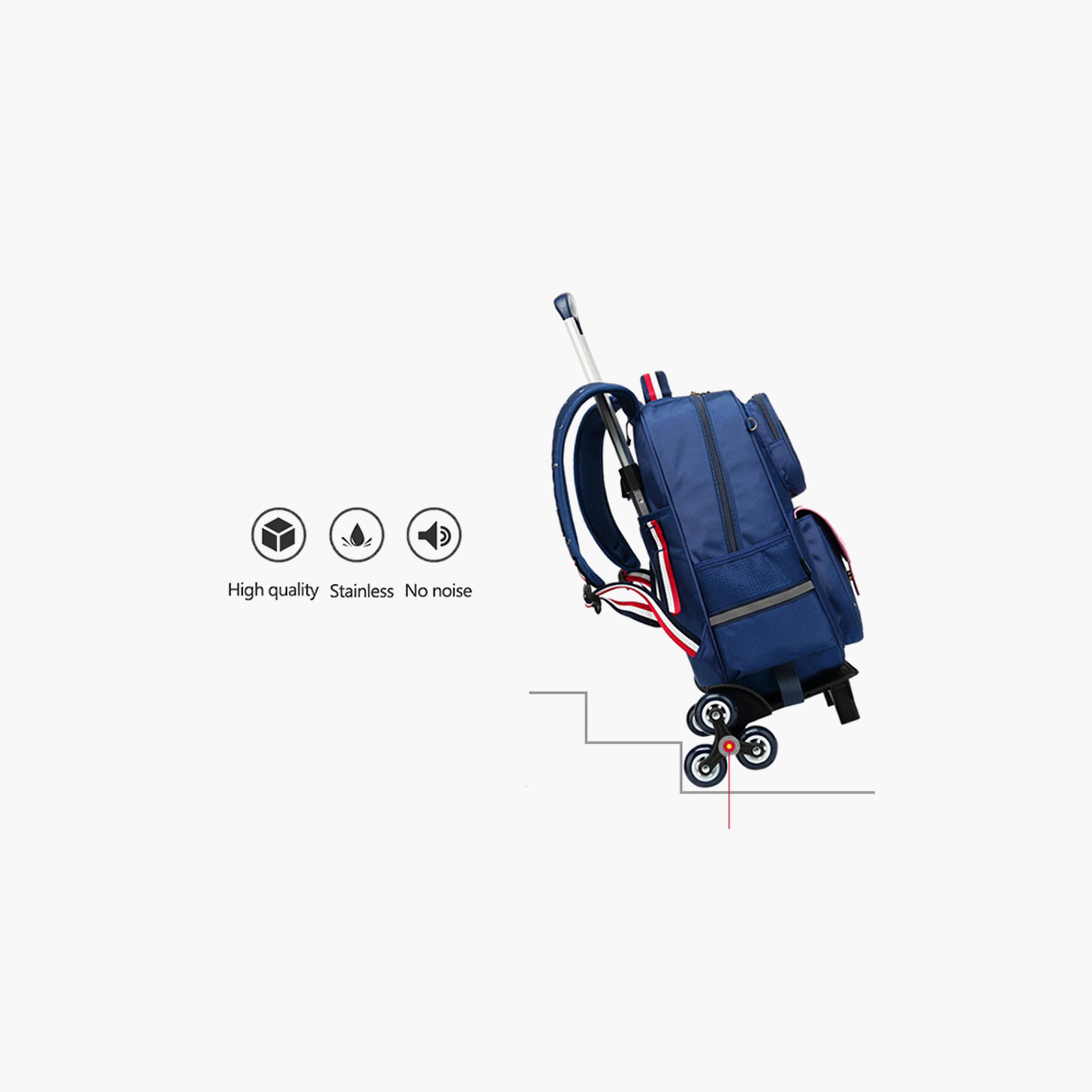 Eazy Kids Astronaut Printed School Bag with Universal Trolley - Blue-school-bagsandbackpacks-trolleybags-image-8