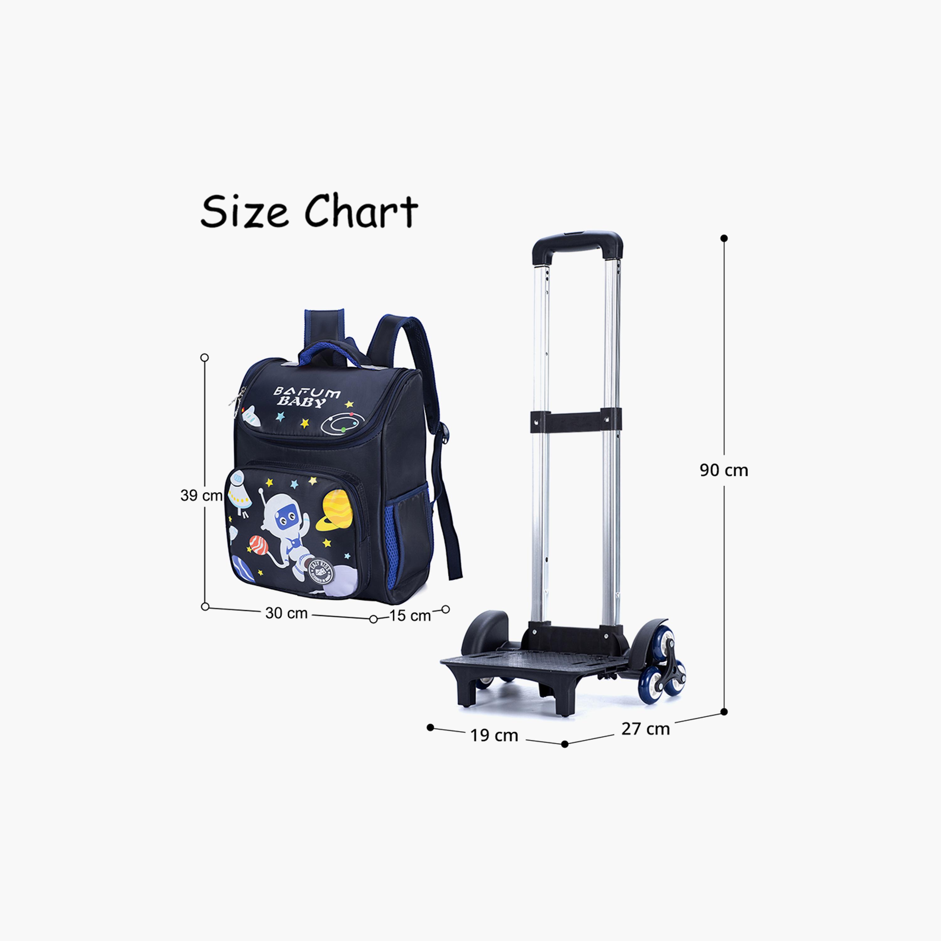 Eazy Kids Astronaut Printed School Bag with Universal Trolley - Blue-school-bagsandbackpacks-trolleybags-image-9