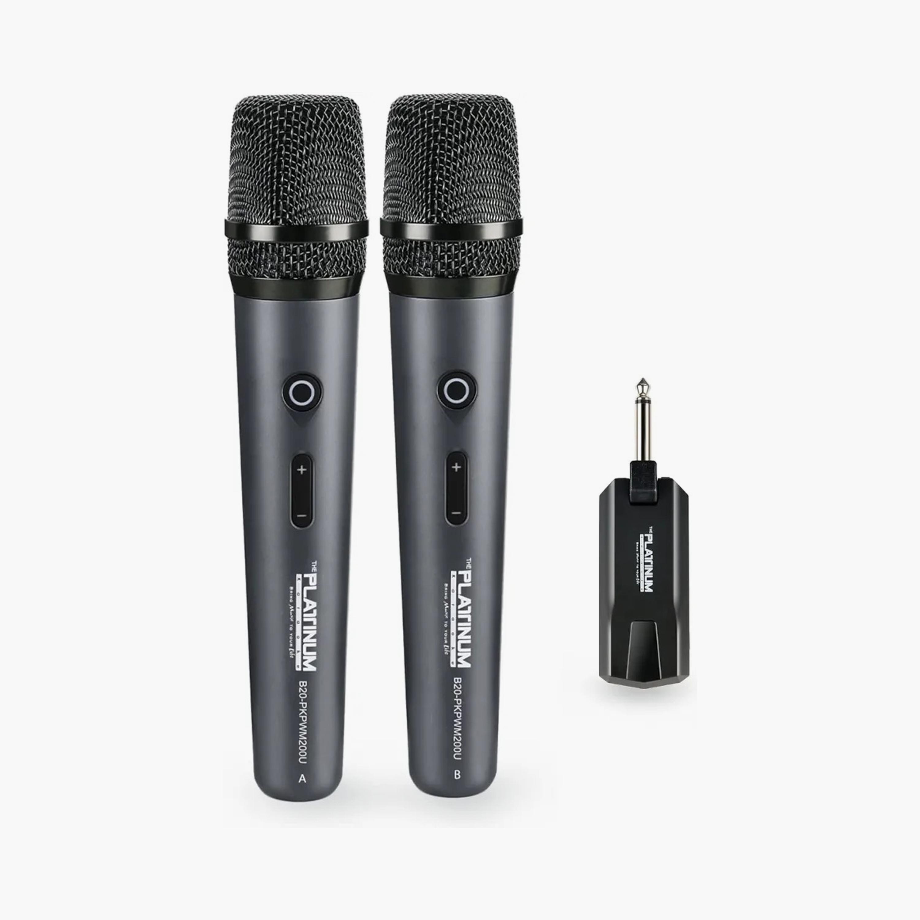 Platinum Karaoke Rechargeable 2 Wireless Microphone, High Vocal Quality, UHF Receiver, Plug & Play-electronics-speakers-image-2