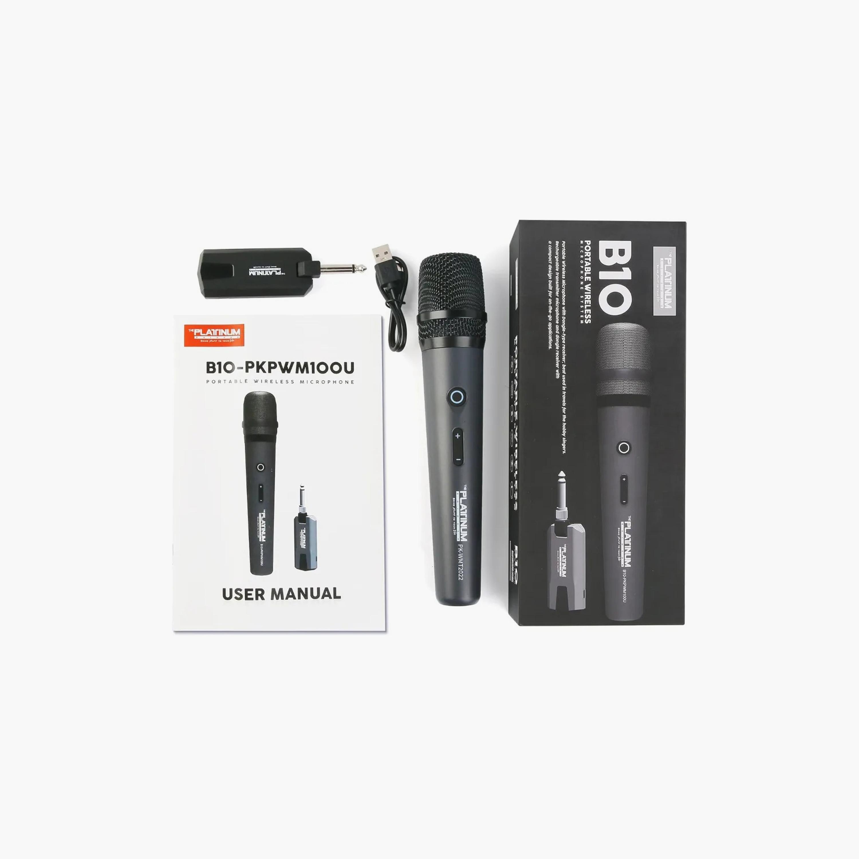 Platinum Karaoke Rechargeable Wireless Microphone, High Vocal Quality, UHF Receiver, Plug & Play-electronics-speakers-image-3