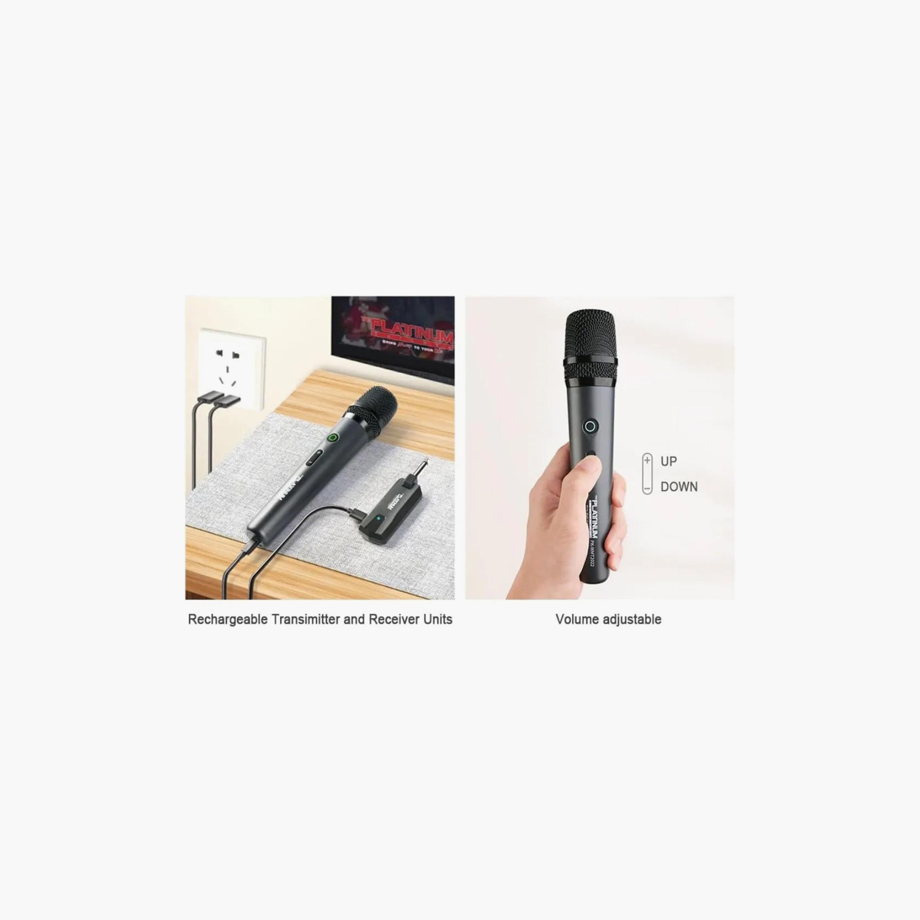 Platinum Karaoke Rechargeable Wireless Microphone, High Vocal Quality, UHF Receiver, Plug & Play-electronics-speakers-image-5