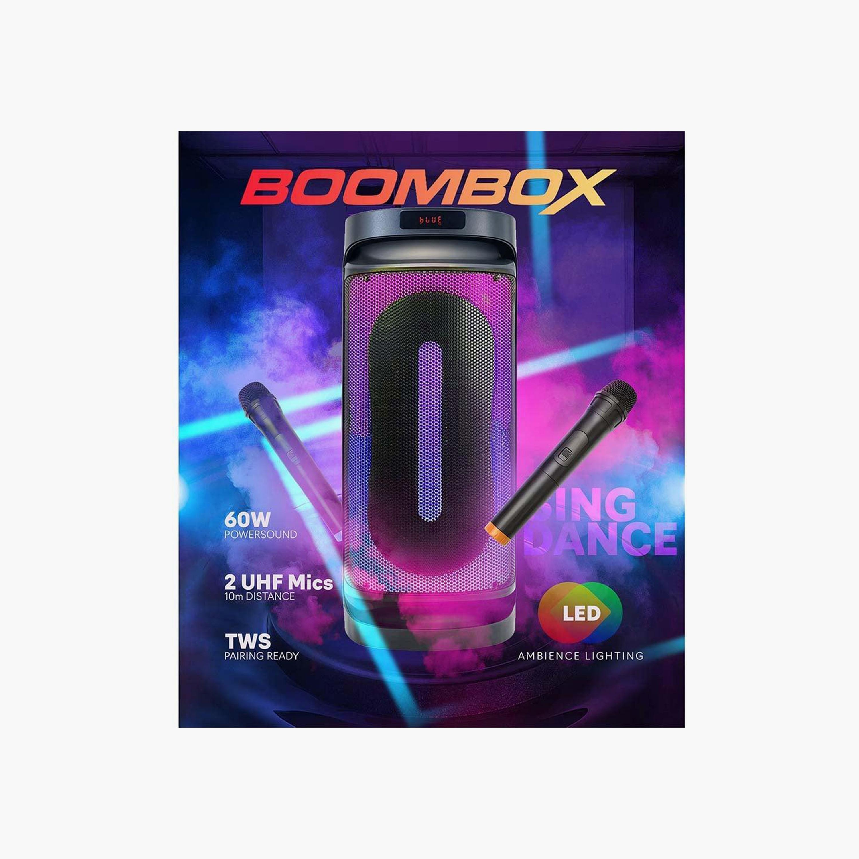 Magic Star Boombox Party Speaker with 2 Microphones Black | L-2811-electronics-speakers-image-2