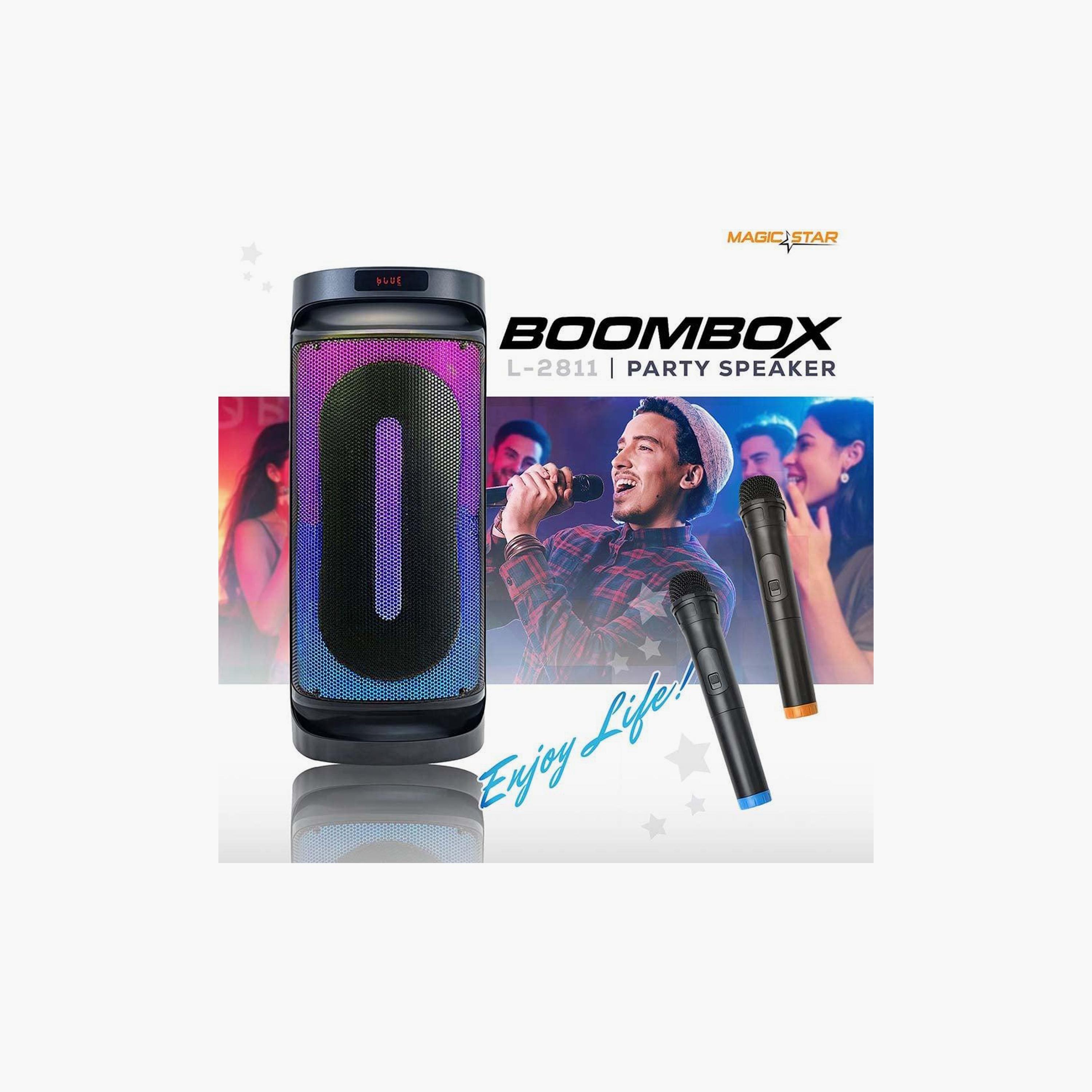Magic Star Boombox Party Speaker with 2 Microphones Black | L-2811-electronics-speakers-image-5