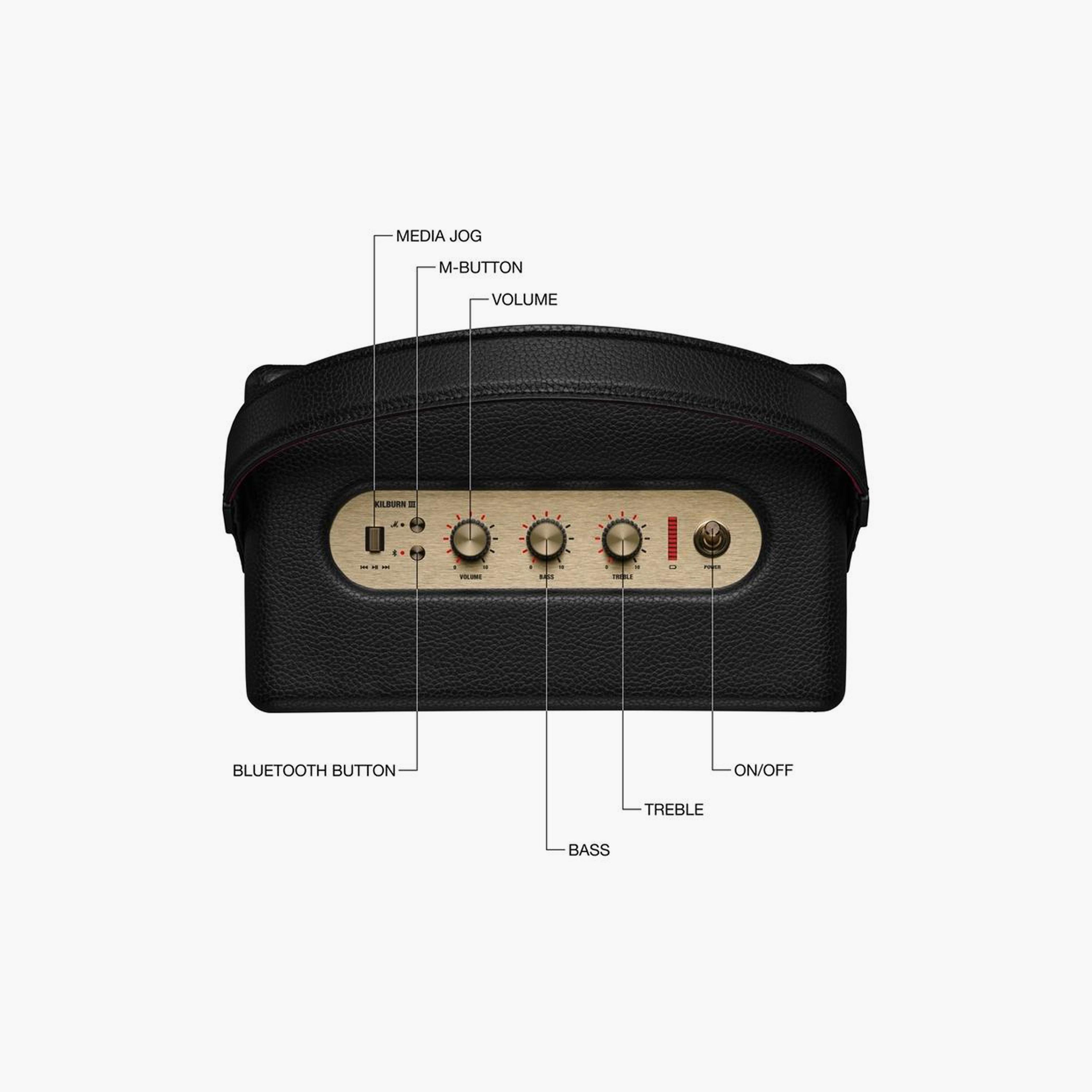 Marshall Kilburn III Portable Bluetooth Speaker - Black & Brass-electronics-speakers-image-3