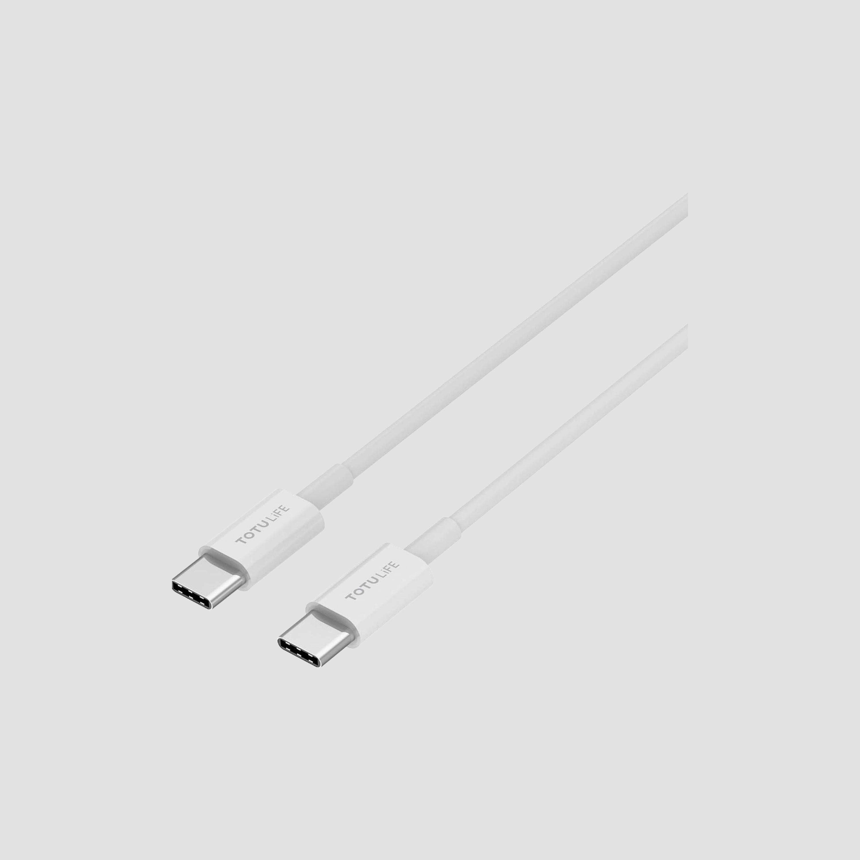 كابل توتوديزاين سلسلة بيور USB-C إلى USB-C بطول 2 متر أبيض | T-CBPRCC2WH-electronics-accessories-mobileaccesories-image-1