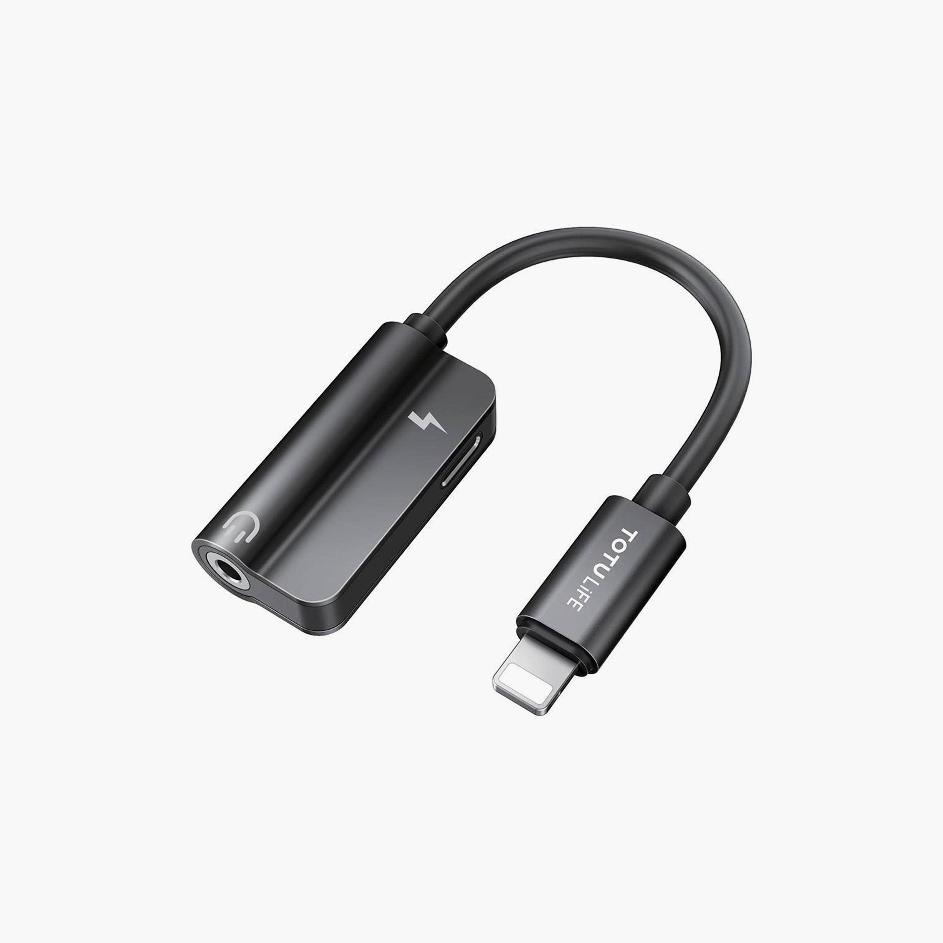 Totudesign Pure Series OTG Wired L-L + 3.5mm Black | T-OTGPURAXBK-electronics-accessories-mobileaccesories-image-1