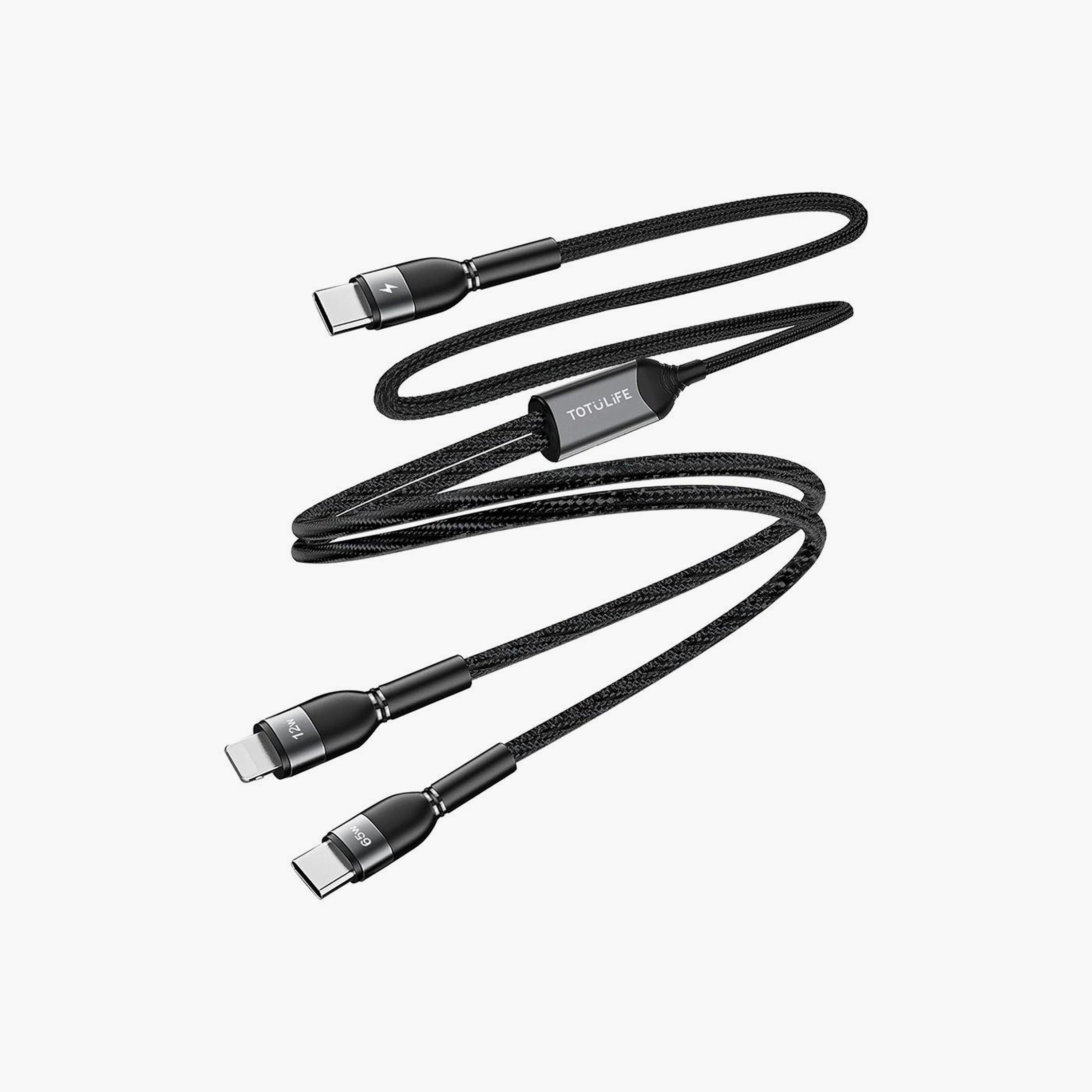 Totudesign Nylo Series 2 in 1 PD Cable 1.2M - Black | T-CBNYL2N1PD-electronics-accessories-mobileaccesories-image-3