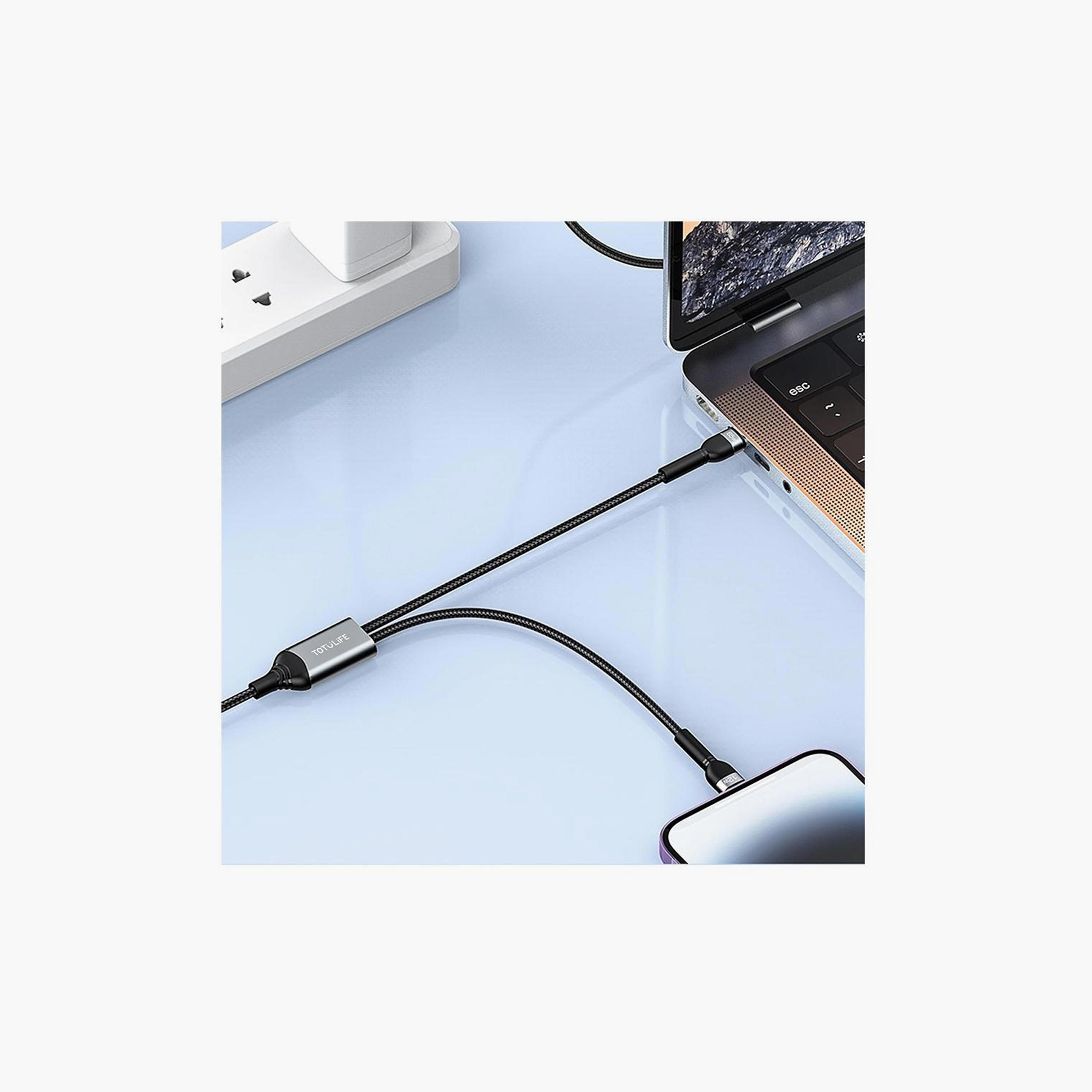 Totudesign Nylo Series 2 in 1 PD Cable 1.2M - Black | T-CBNYL2N1PD-electronics-accessories-mobileaccesories-image-5