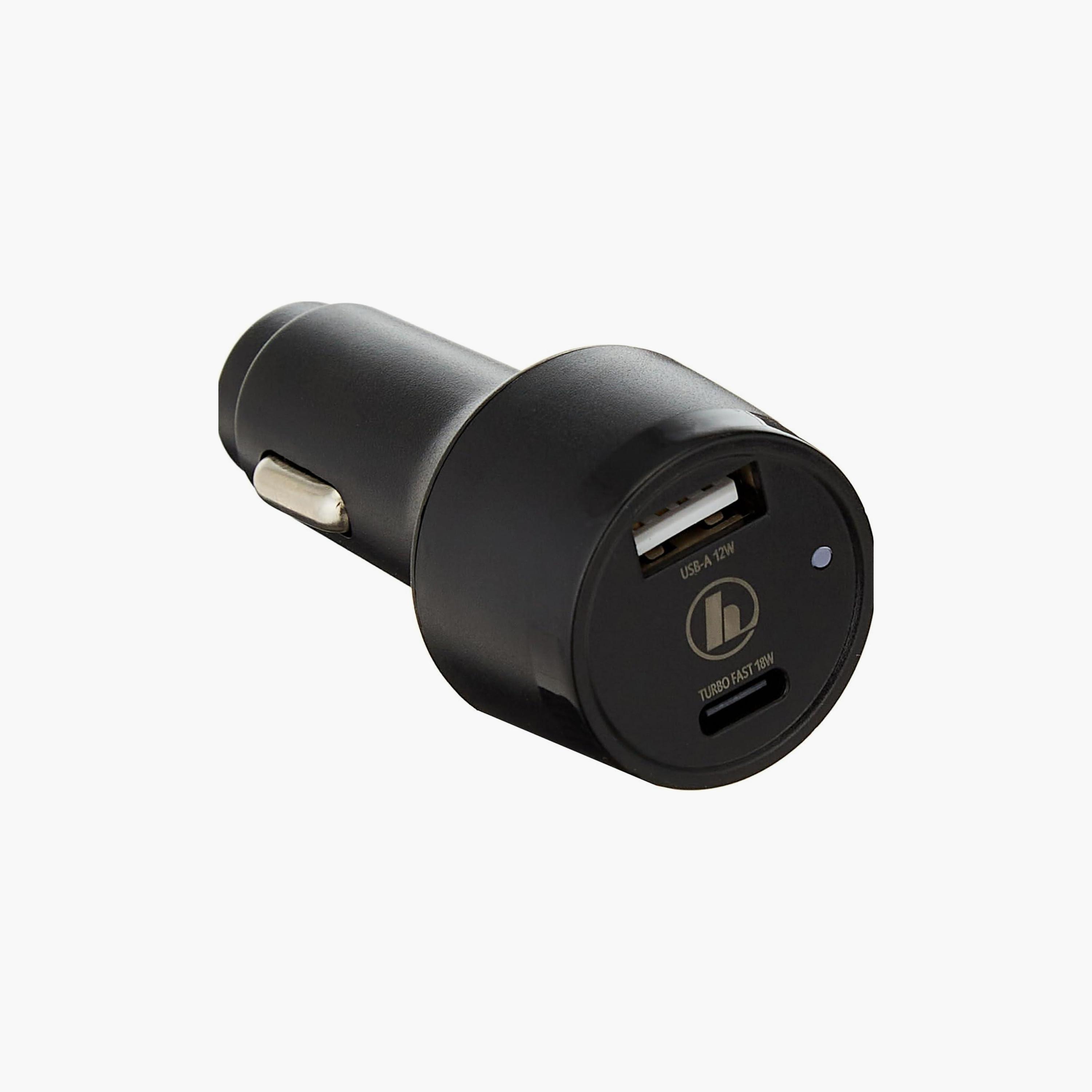 Hama 12-24V 30W USB-C and Qualcomm USB-A Car Charger Black | 210589-electronics-portabledevices-image-1