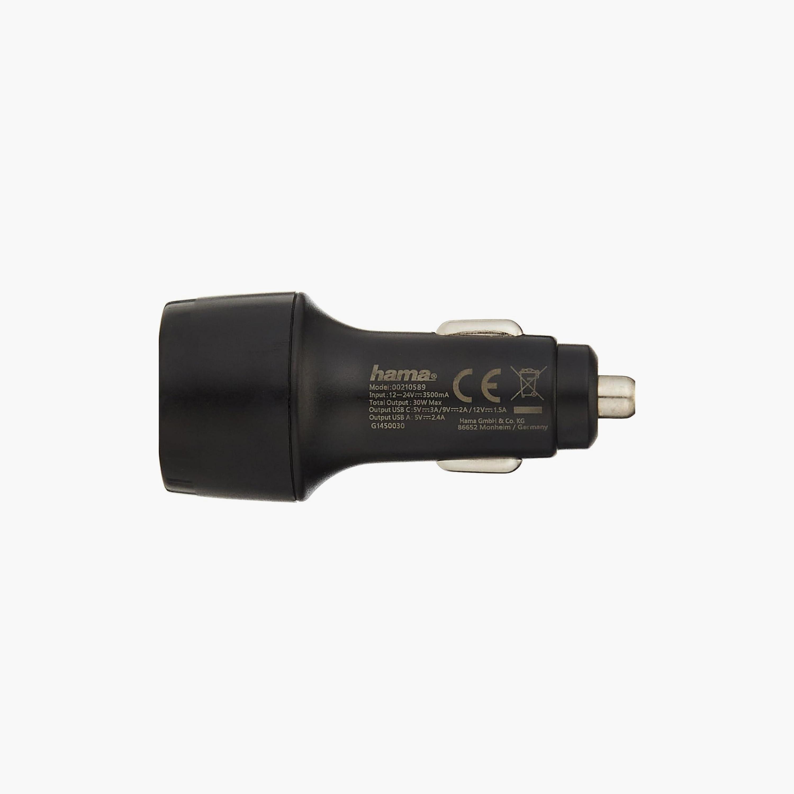 Hama 12-24V 30W USB-C and Qualcomm USB-A Car Charger Black | 210589-electronics-portabledevices-image-4