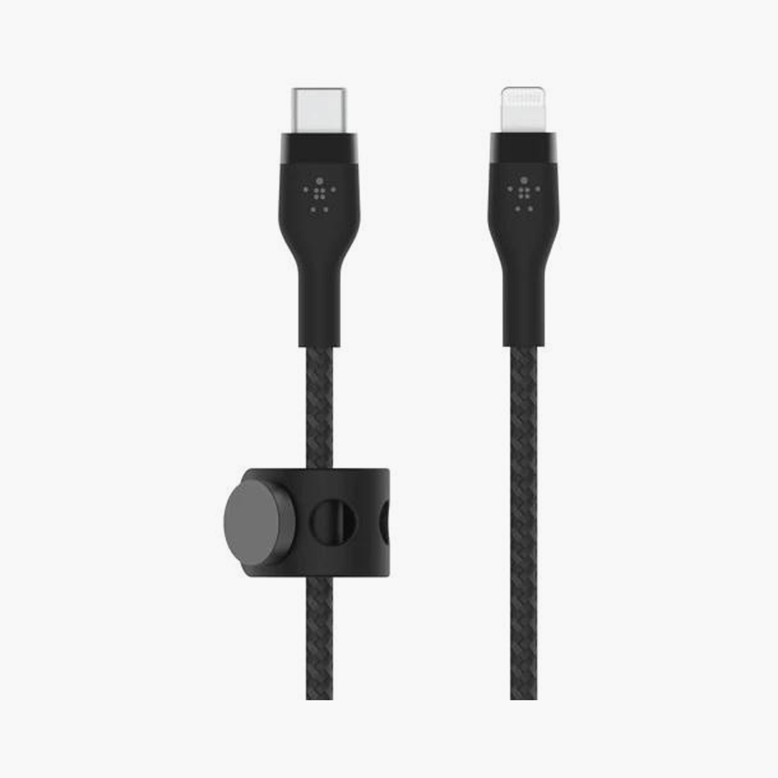 كابل لايتنينج مضفر من السيليكون من بيلكين بطول متر واحد من النوع C أسود | BKN-CAA011BT1MBK-electronics-accessories-mobileaccesories-image-2