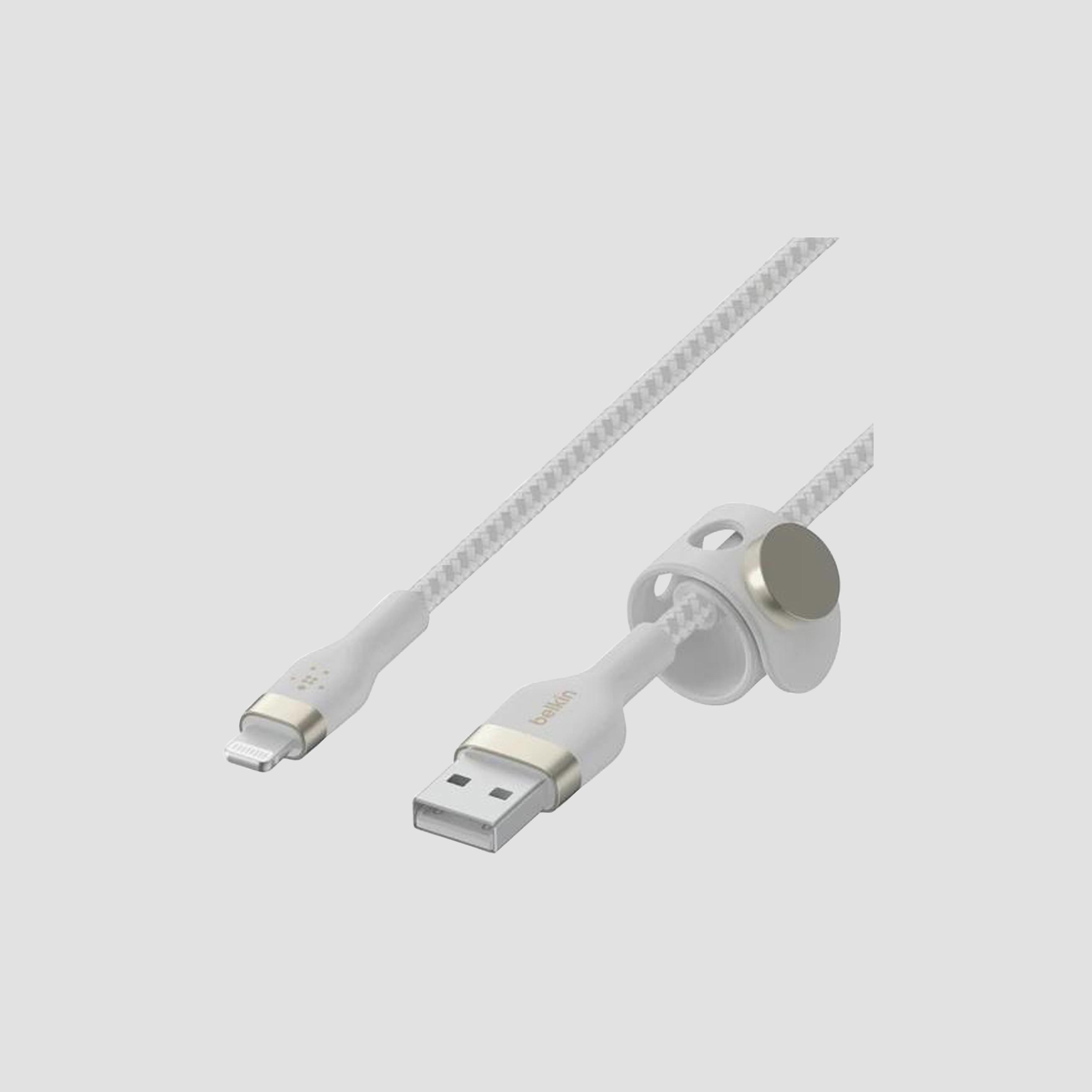 Belkin 1M Type-C Braided Lightning Silicone Cable White | BKN-CAA011BT1MWH-electronics-accessories-mobileaccesories-image-1