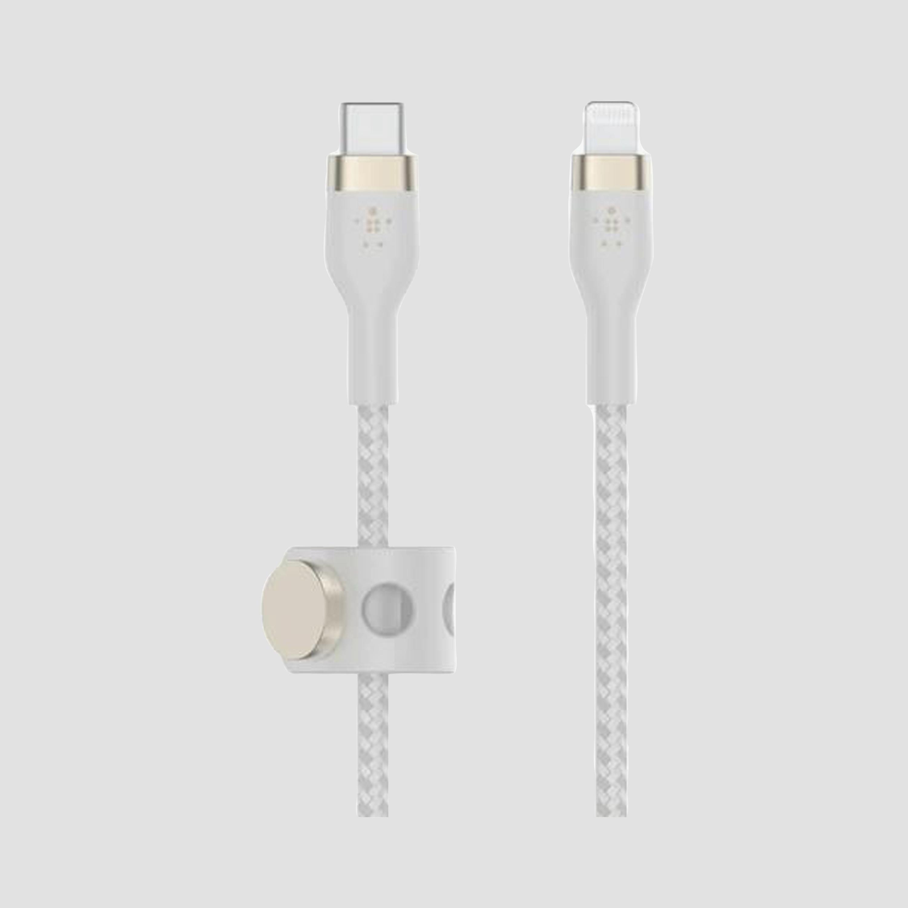 Belkin 1M Type-C Braided Lightning Silicone Cable White | BKN-CAA011BT1MWH-electronics-accessories-mobileaccesories-image-2