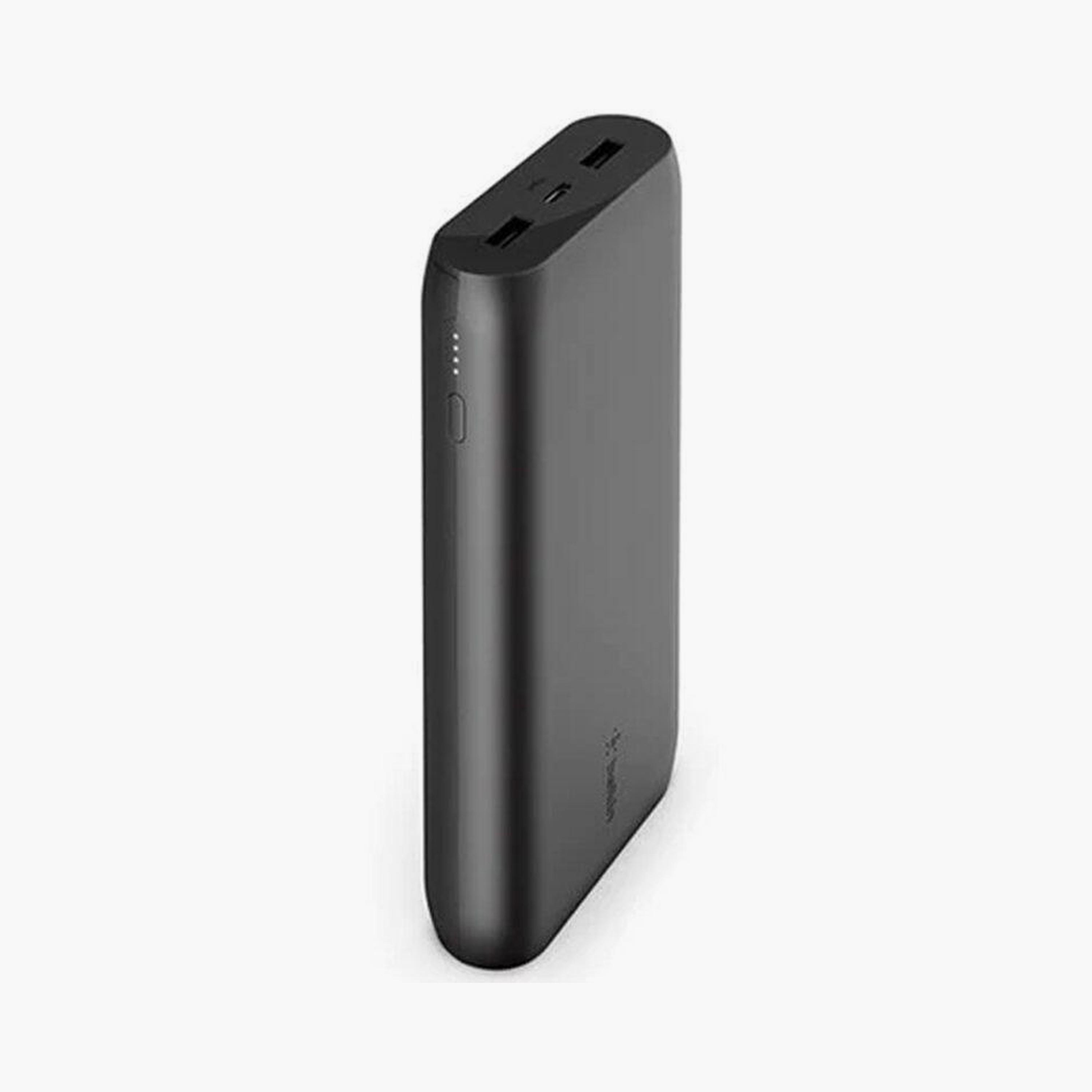 باور بانك بيلكين 20000 مللي أمبير/ساعة 30 وات منفذين 1Xusb C 1X USB A مع كابل شحن أسود-electronics-portabledevices-image-1