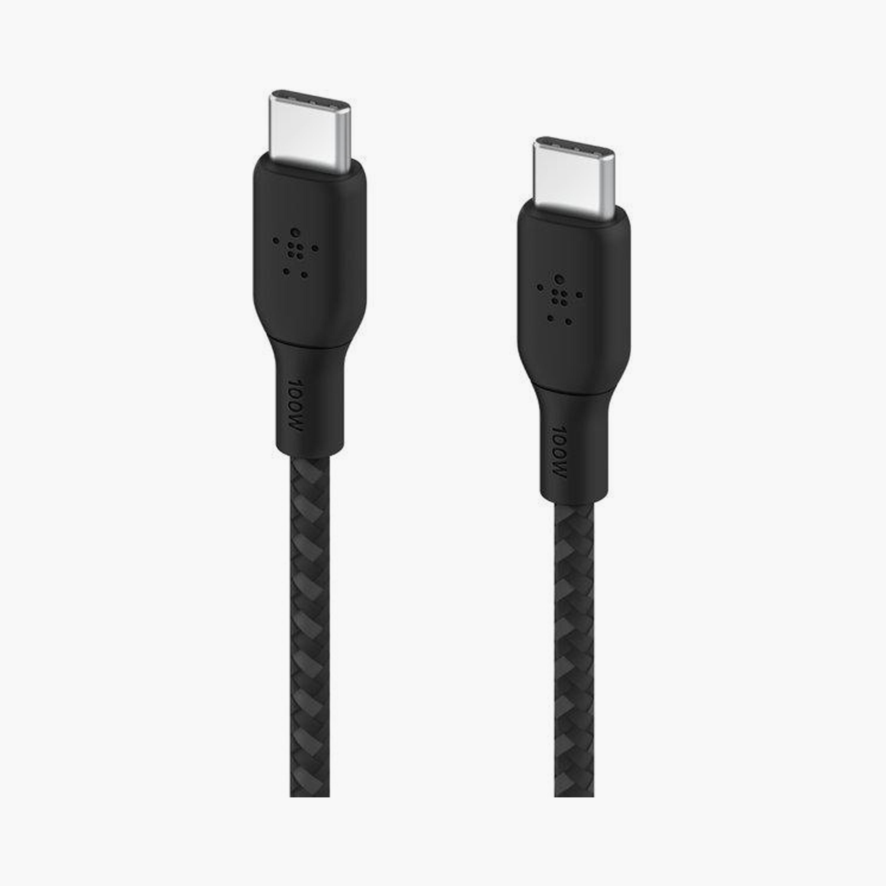 كابل بيلكين مضفر من سي إلى سي - 2.0 - 100 واط - 3 أمتار - أسود | BKN-CAB014BT3MBK-electronics-accessories-mobileaccesories-image-2