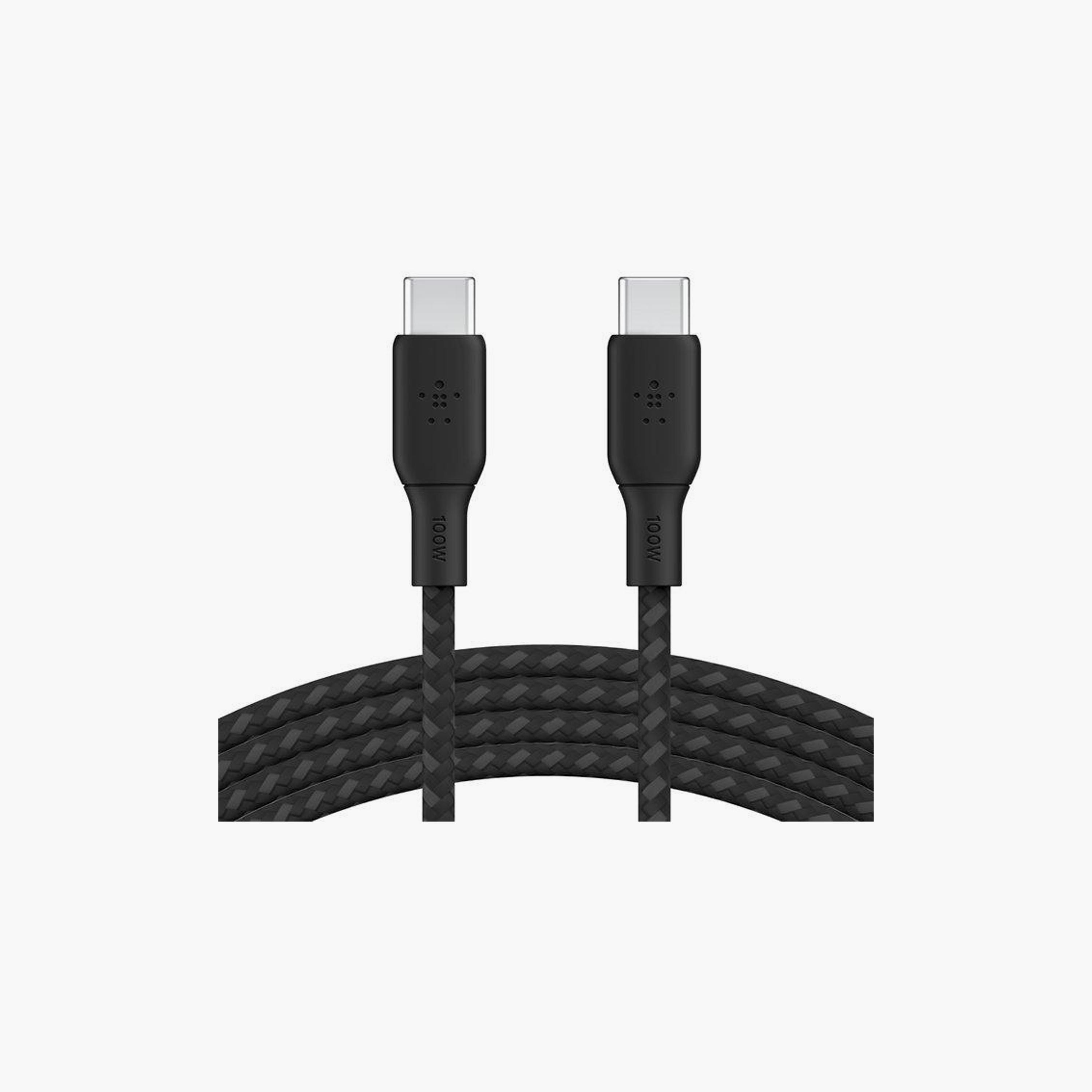 كابل بيلكين مضفر من سي إلى سي - 2.0 - 100 واط - 3 أمتار - أسود | BKN-CAB014BT3MBK-electronics-accessories-mobileaccesories-image-3