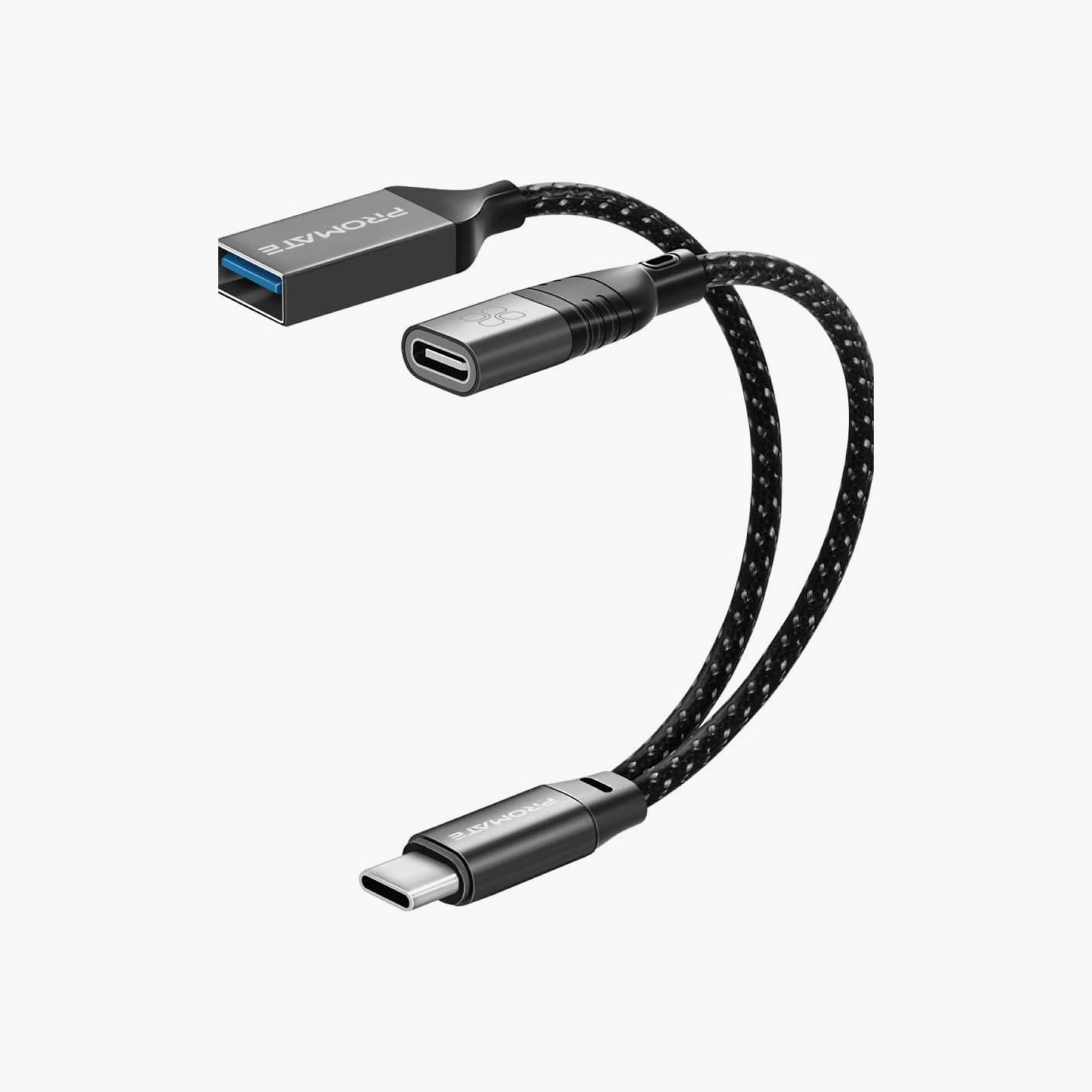 محول وسائط بروميت او تي جي مضفر نايلون ذكر USB-C إلى أنثى USB/USB-C 45 واط PD 480 ميجابت/ث-electronics-accessories-mobileaccesories-image-1