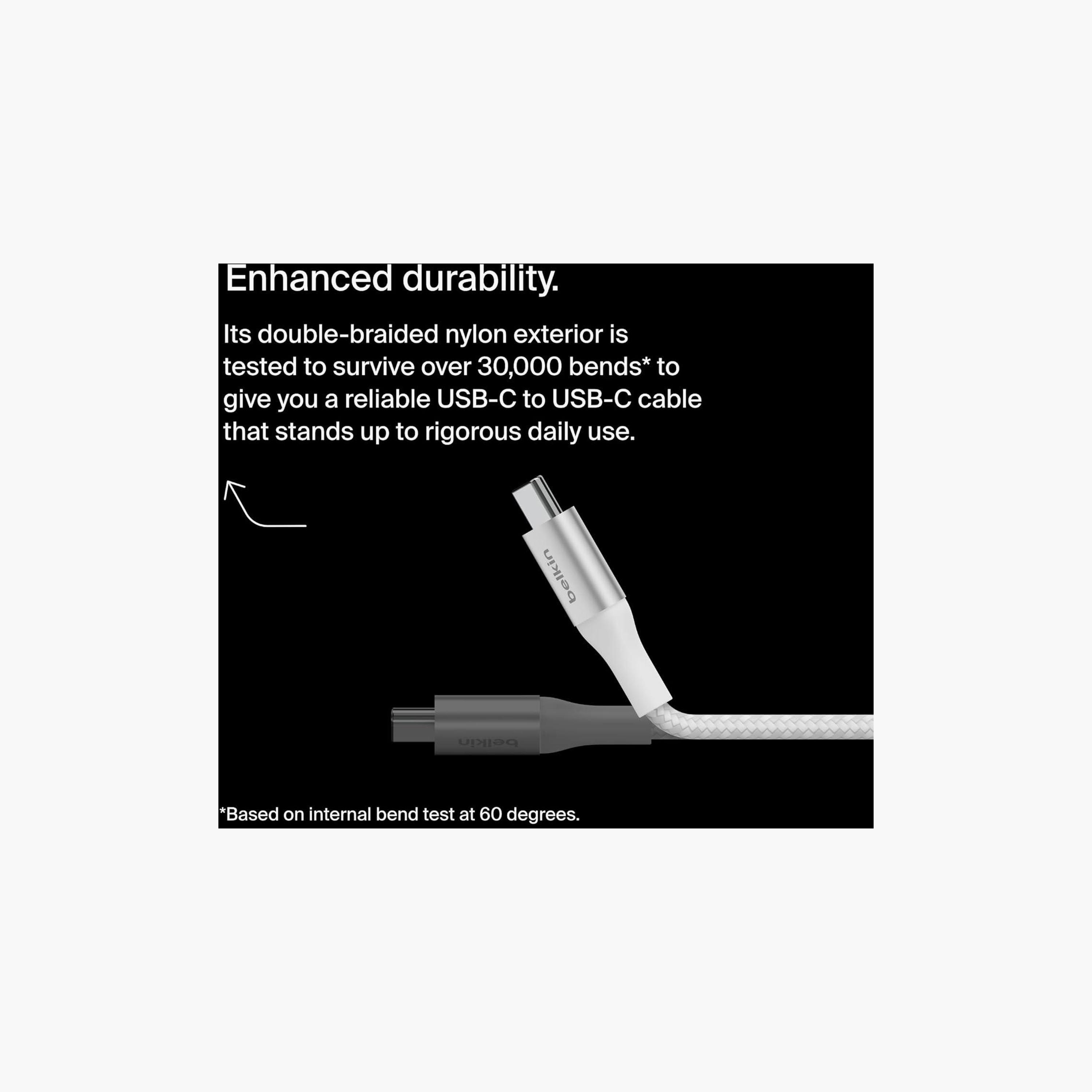 كابل شحن الطاقة بيلكن بوست تشارج USB-C إلى USB-C بطول 1 متر-electronics-accessories-mobileaccesories-image-2