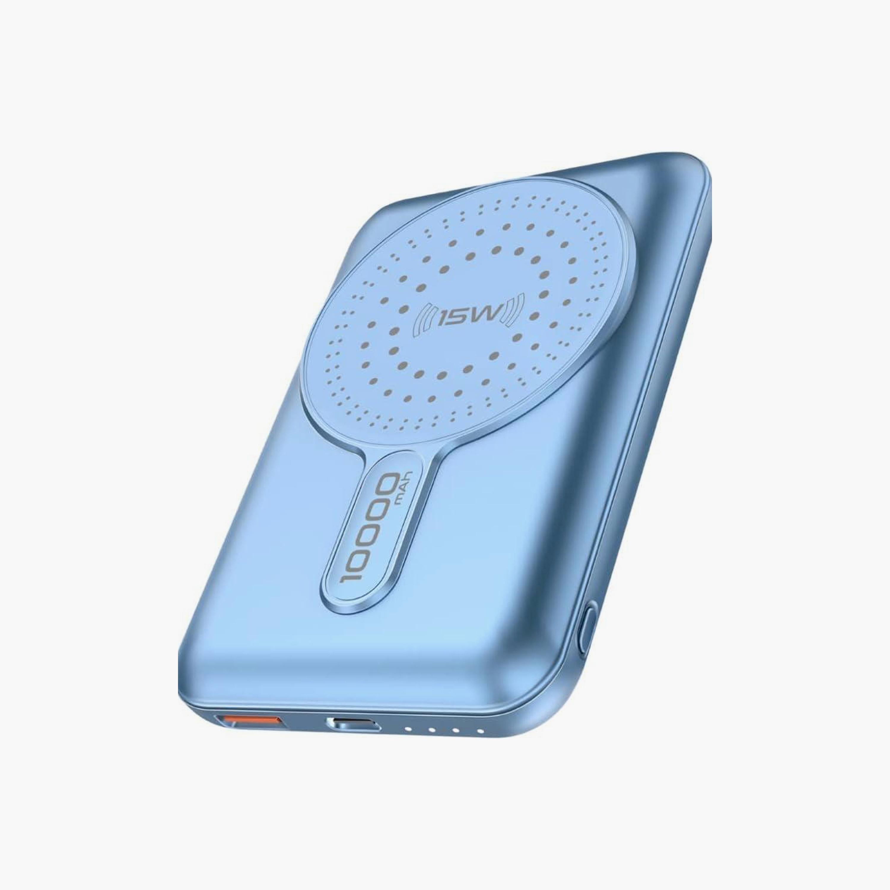 Promate Magnetic Wireless Power Bank 10000mAh, 15W Qi MagSafe, 20W USB-C PD Port Blue-electronics-portabledevices-image-1