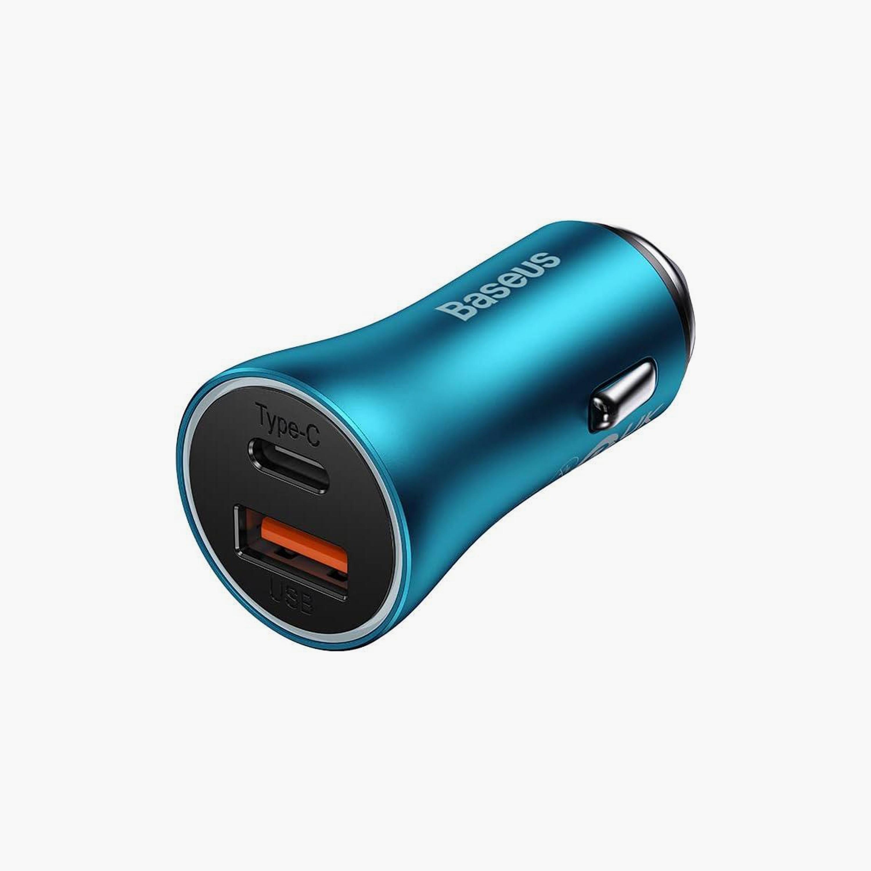 شاحن سريع من باسيوس جولدن كونتراكتور Max USB + USB Type C بقوة 60 واط أزرق | CGJM000103-electronics-portabledevices-image-1