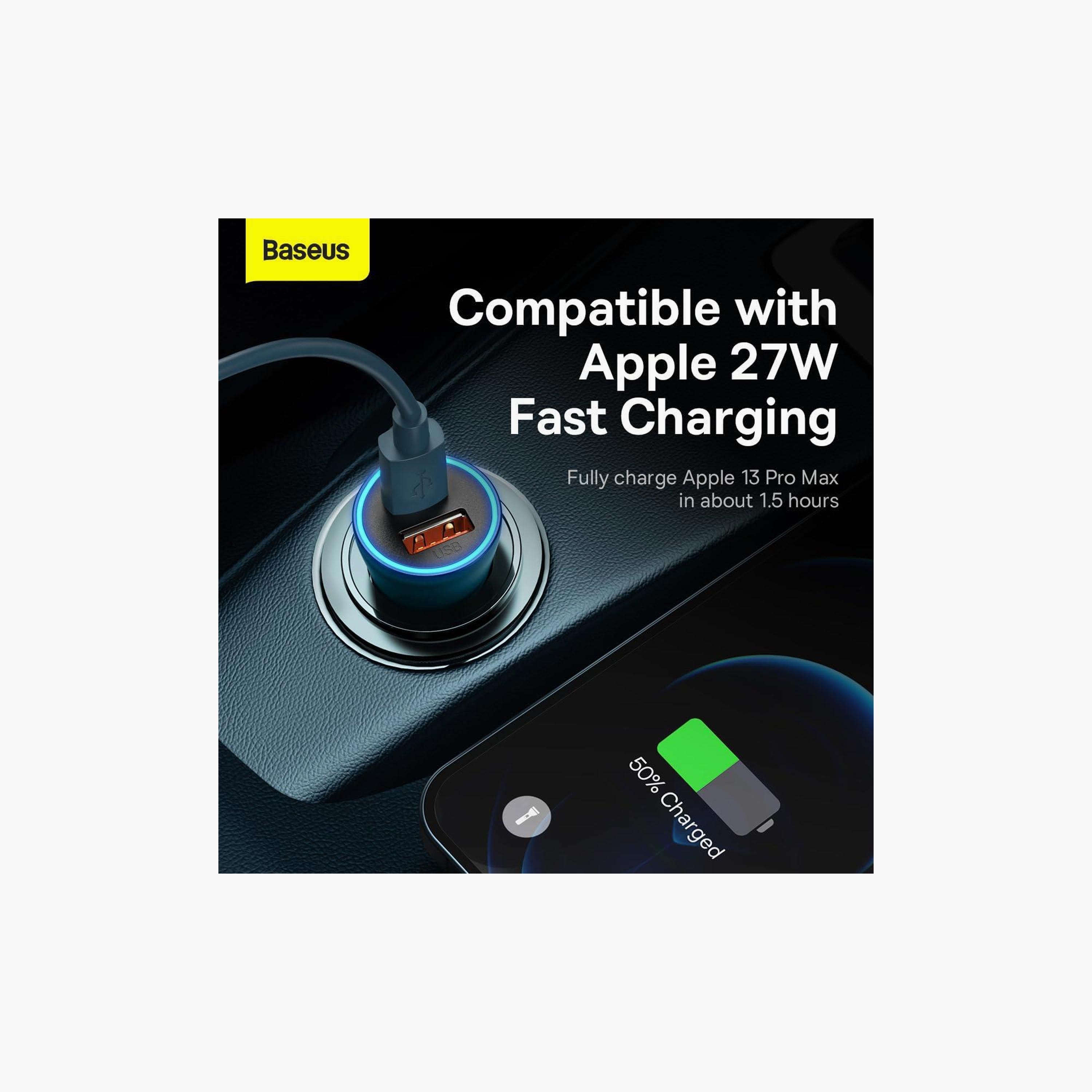BASEUS Golden Contactor Max Fast Charger USB + USB Type C 60 W Quick Charger Blue | CGJM000103-electronics-portabledevices-image-3