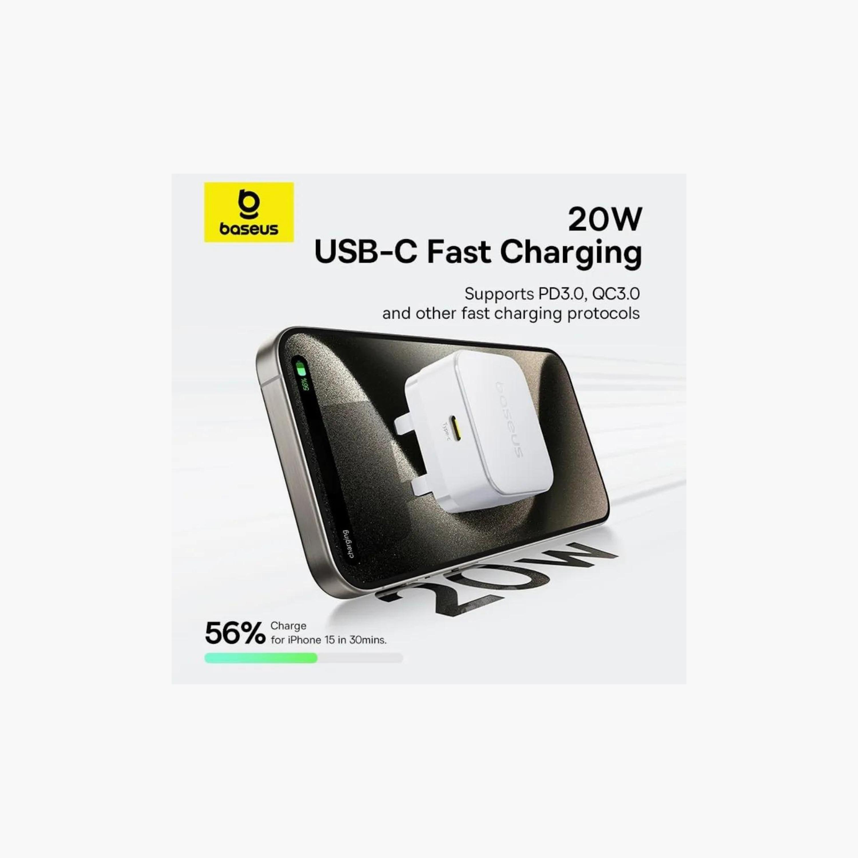 شاحن حائط سريع من باسيوس بالم PD 20 واط من النوع C لون أبيض قمري | P1011160C213-00-electronics-portabledevices-image-3