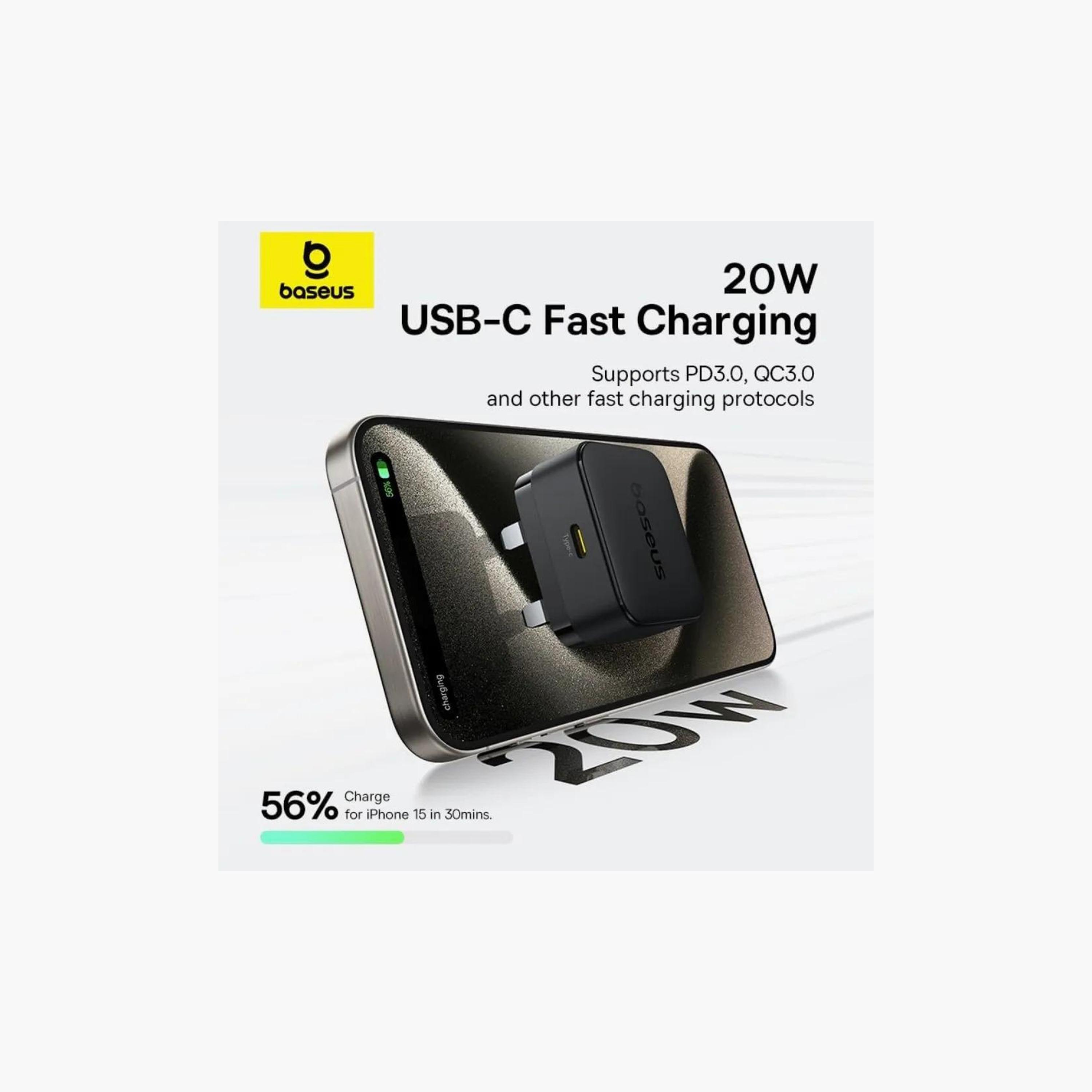 BASEUS Palm PD 20W Type C Fast Wall Charger Cluster Black | P1011160C113-00-electronics-portabledevices-image-3