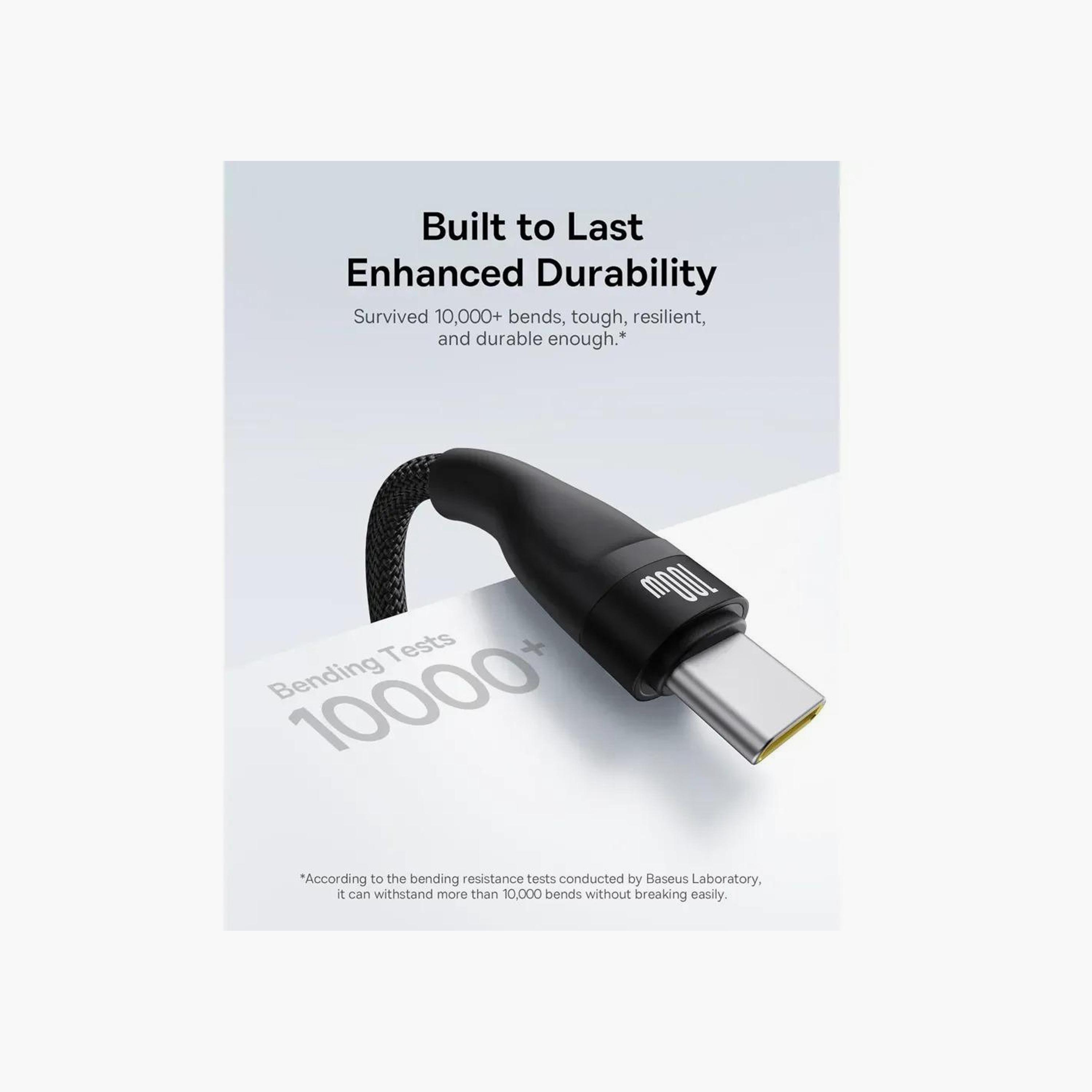 كابل باسيوس 3 في 1 USB-C إلى USB-C بقوة 100 واط مضفر 1.5 متر شحن سريع لأجهزة ايفون 16/15 وماكبوك-electronics-accessories-mobileaccesories-image-2