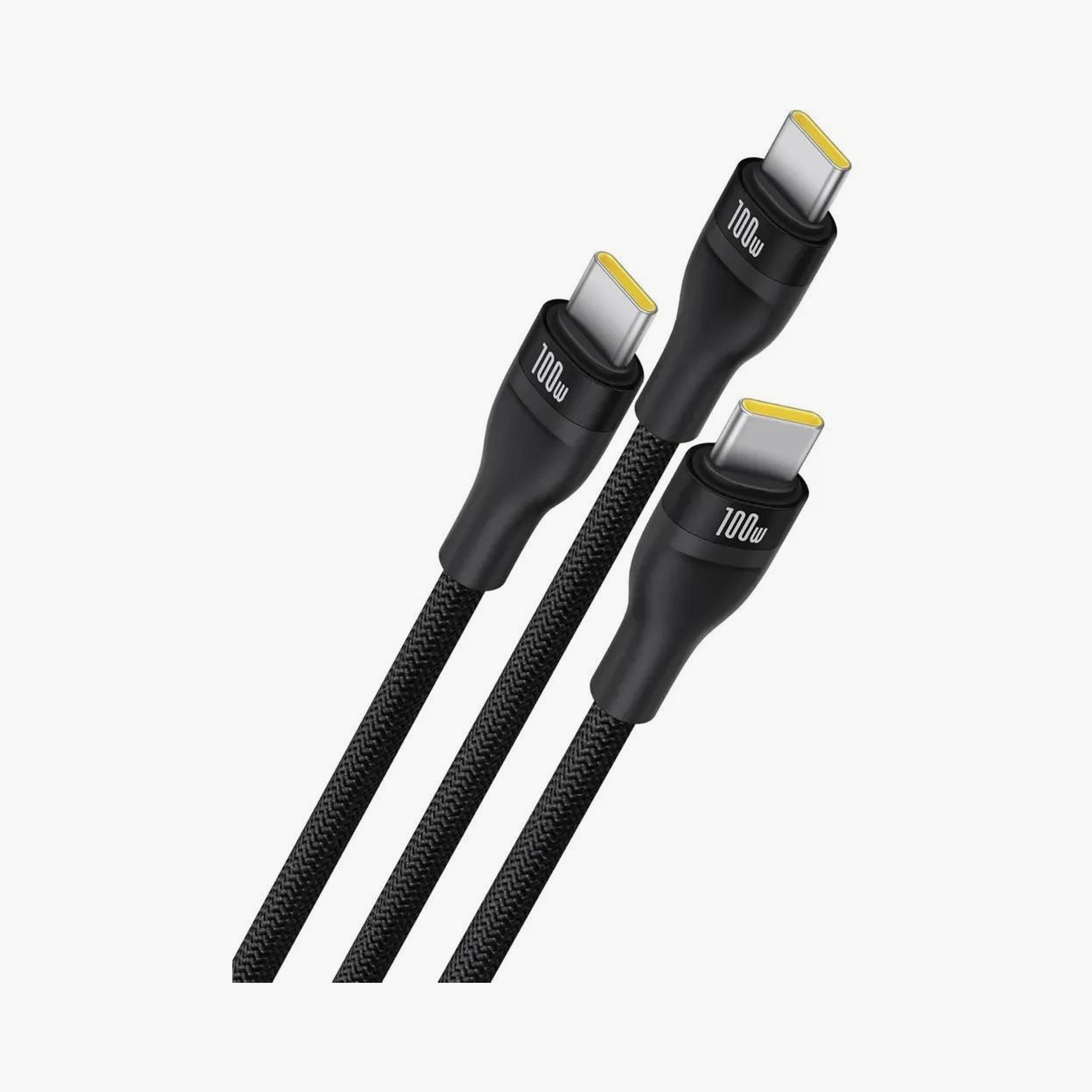 كابل باسيوس 3 في 1 USB-C إلى USB-C بقوة 100 واط مضفر 1.5 متر شحن سريع لأجهزة ايفون 16/15 وماكبوك-electronics-accessories-mobileaccesories-image-4