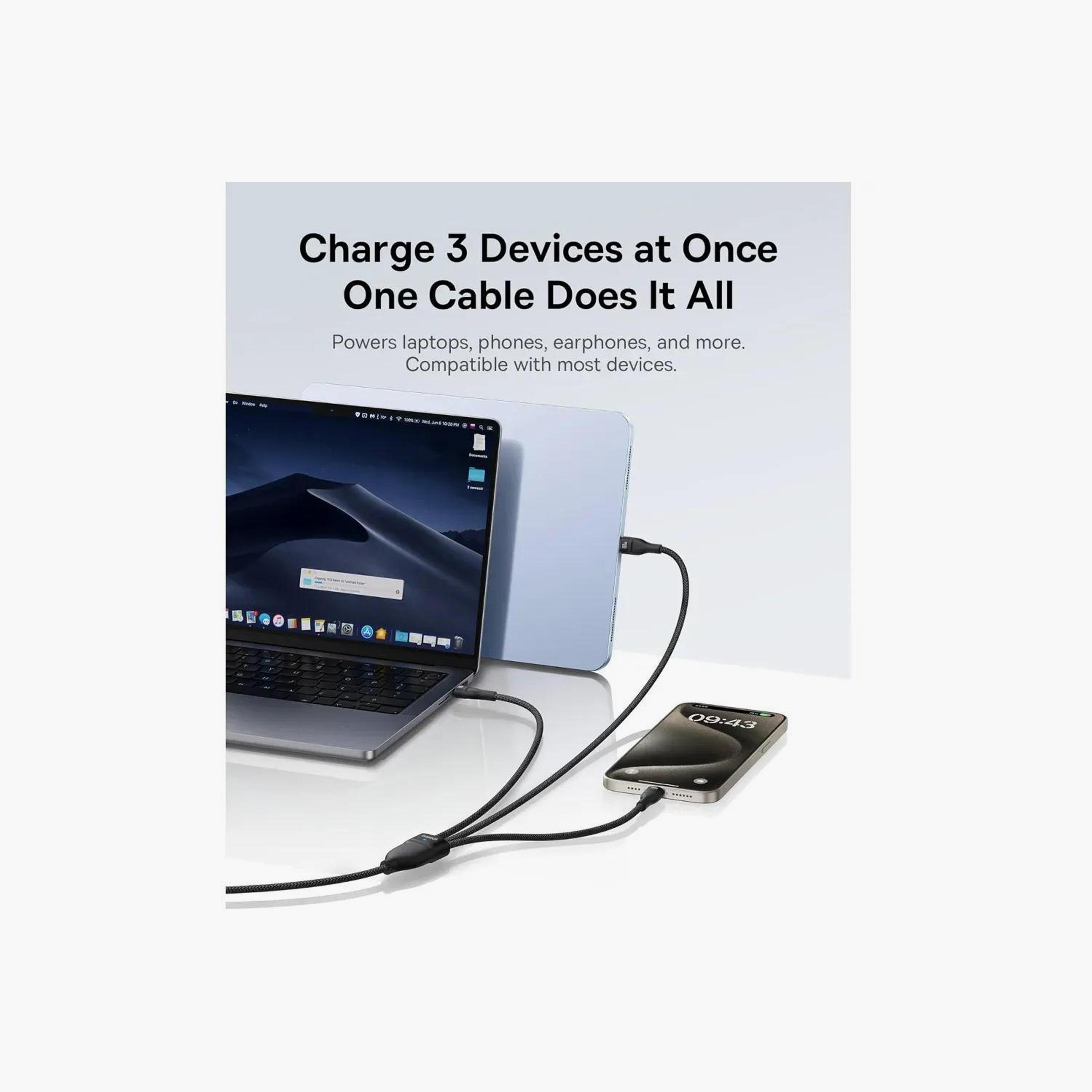 كابل باسيوس 3 في 1 USB-C إلى USB-C بقوة 100 واط مضفر 1.5 متر شحن سريع لأجهزة ايفون 16/15 وماكبوك-electronics-accessories-mobileaccesories-image-5