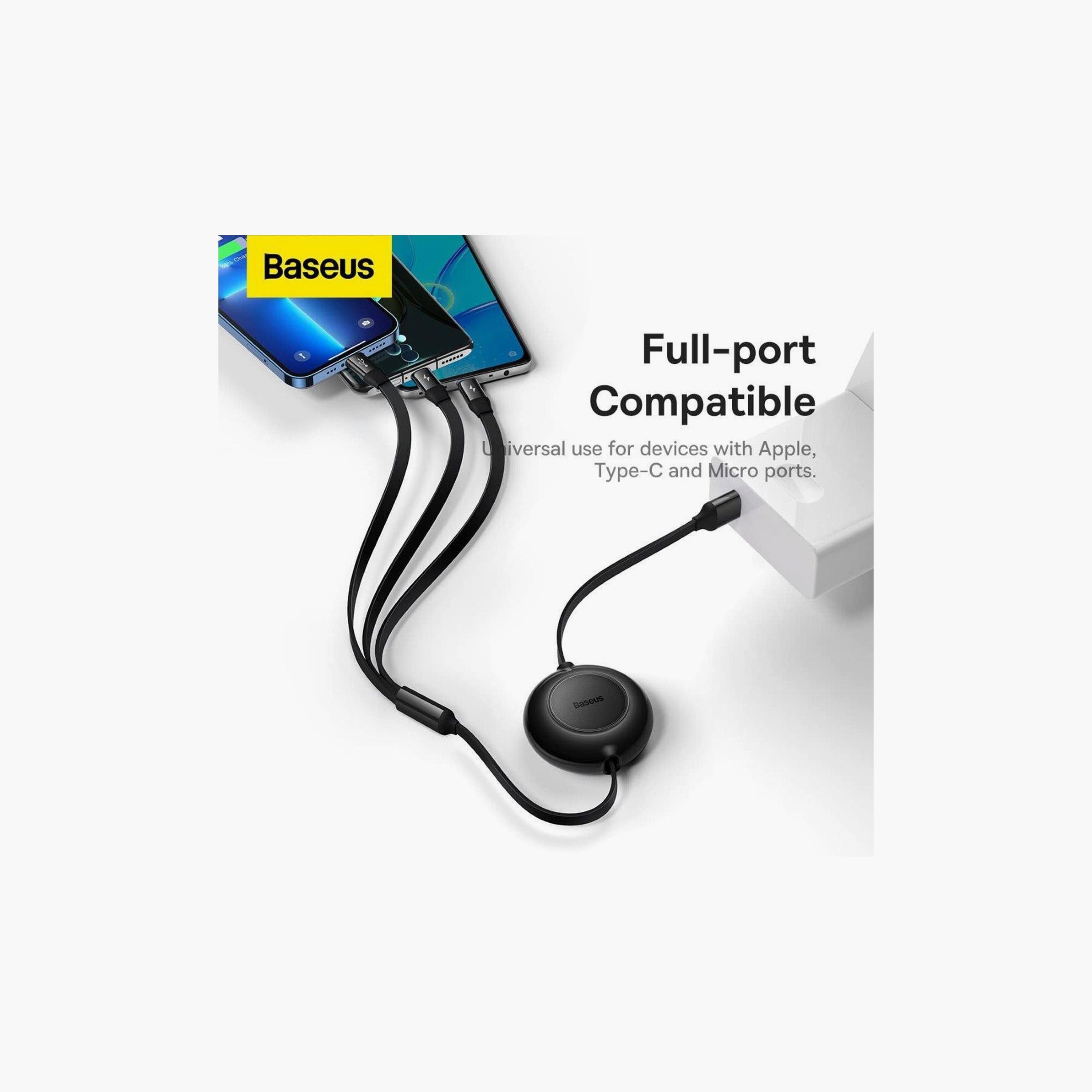 BASEUS Bright Mirror 2 Series 100W Fast Charging Cable, 3-in-1, Type-C/Lightning/Micro, 1.1M, Black-electronics-accessories-mobileaccesories-image-4